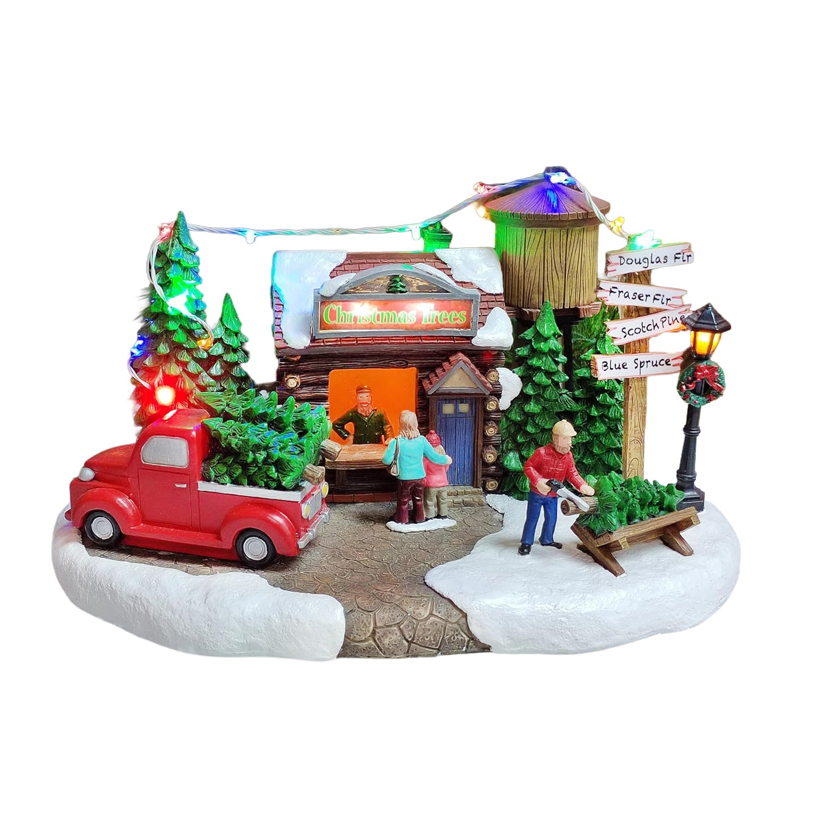 Christmas Tree Christmas Village Tree Lot Scene 6.7”H