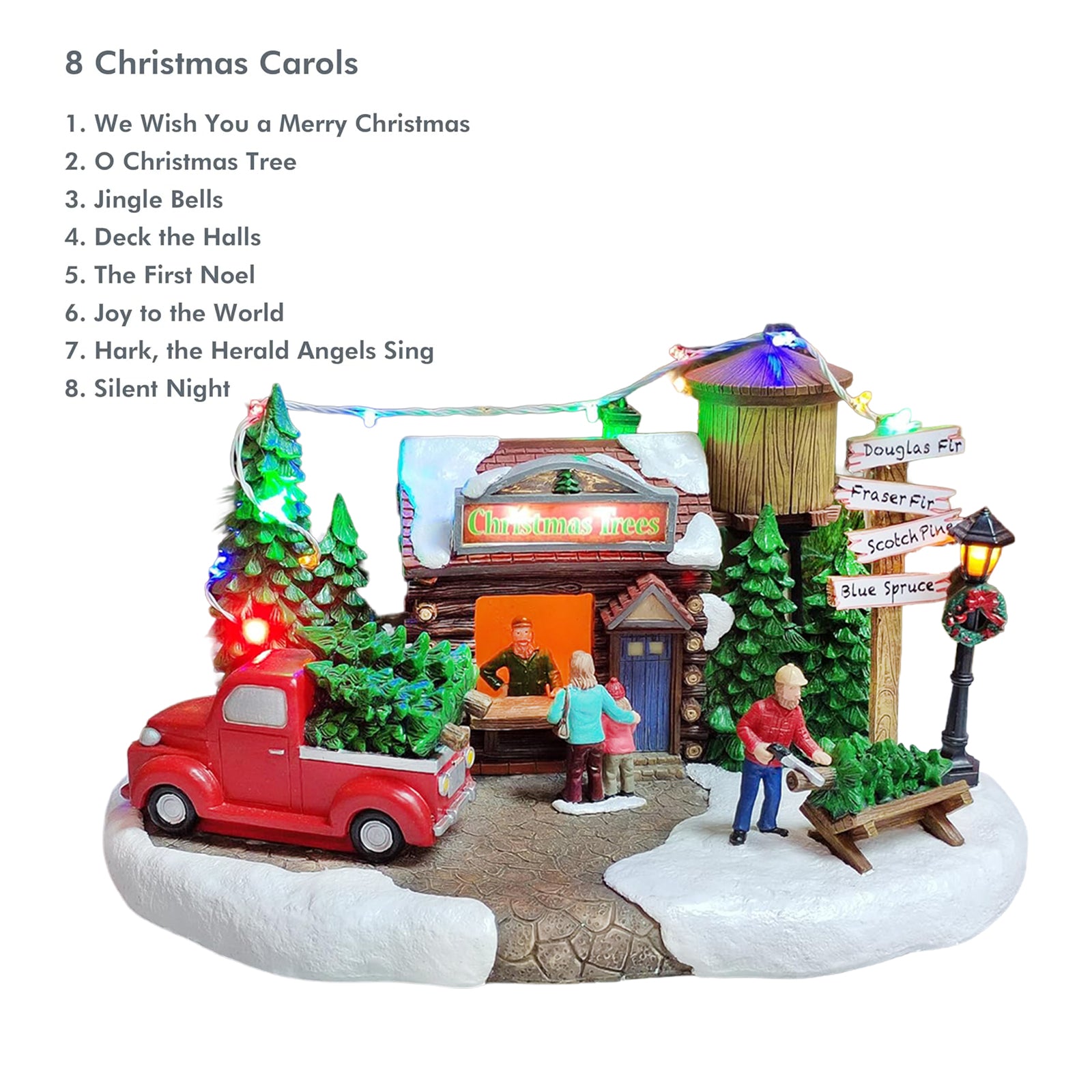 Christmas Tree Christmas Village Tree Lot Scene 6.7”H
