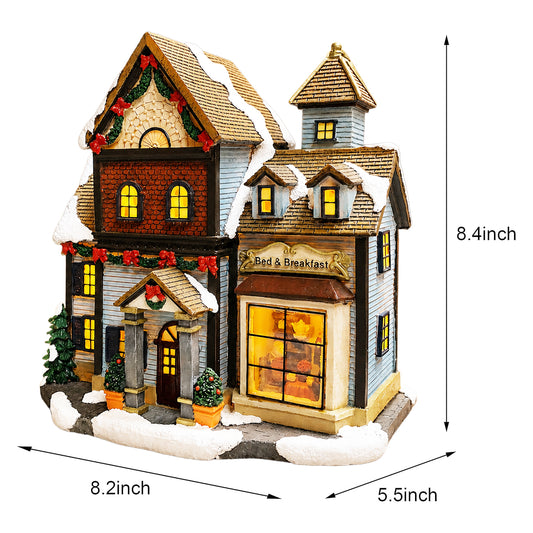 Bed and Breakfast with LED Lights Christmas Village