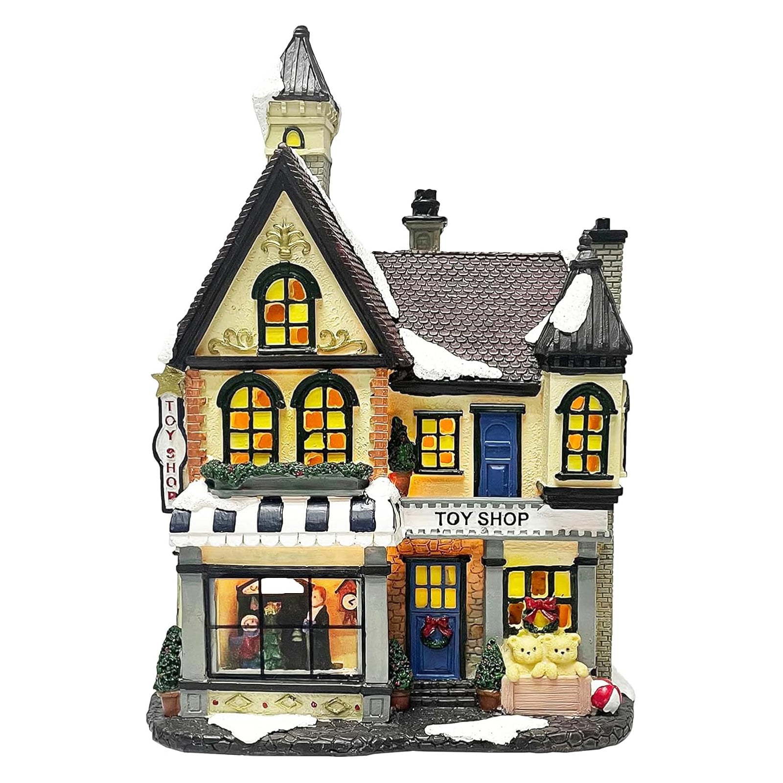 Toy Shop Christmas Village Building 10.8” LED Resin House