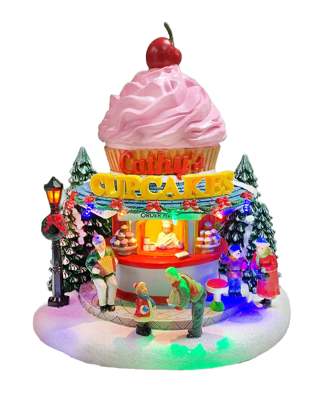 Cupcake Shop Christmas Village LED Lighted Bakery Scene