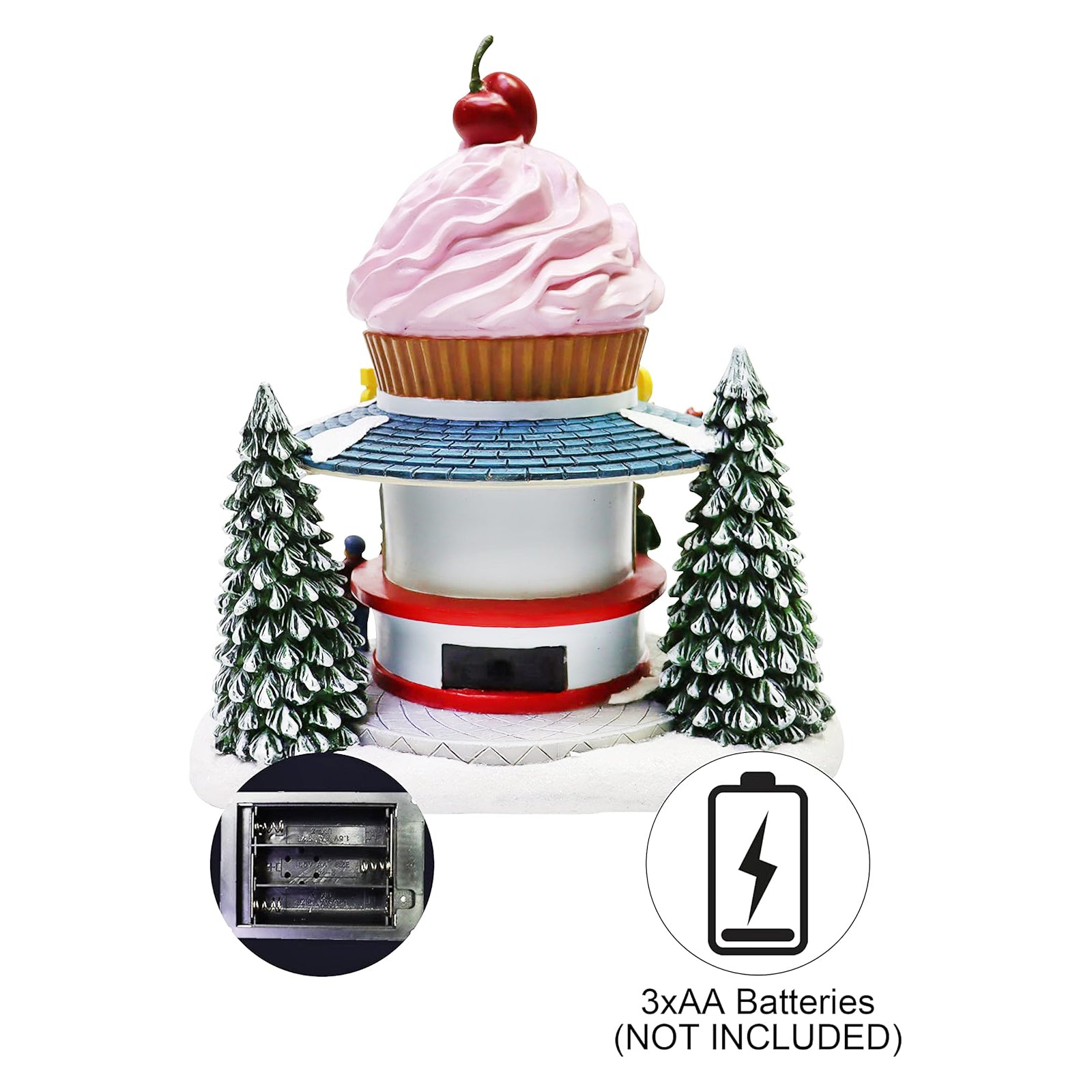 Cupcake Shop Christmas Village LED Lighted Bakery Scene
