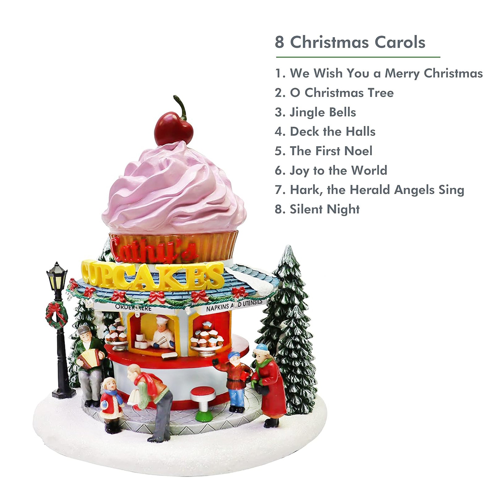 Cupcake Shop Christmas Village LED Lighted Bakery Scene
