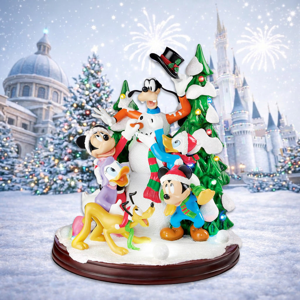 Disney Characters Building a Snowman 15.5” LED Musical Holiday Decoration Timer
