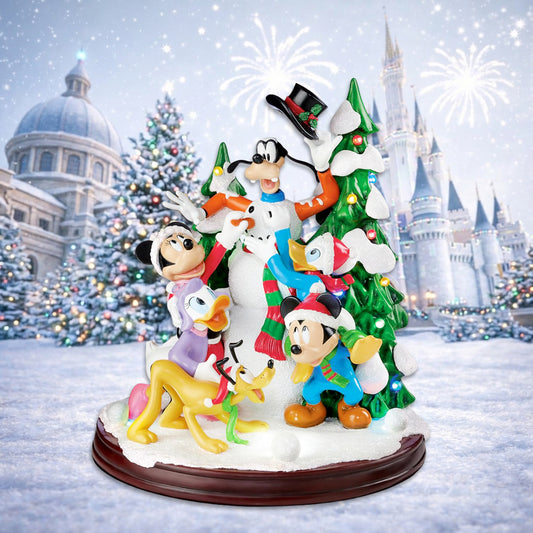Disney Characters Building a Snowman 15.5” LED Musical Holiday Decoration Timer