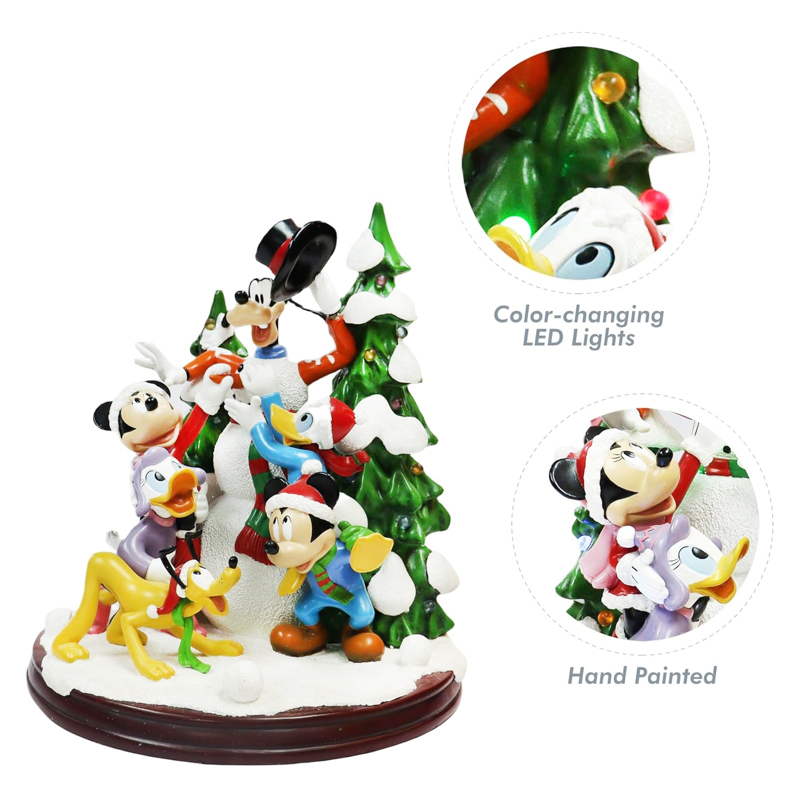 Disney Characters Building a Snowman 15.5” LED Musical Holiday Decoration Timer