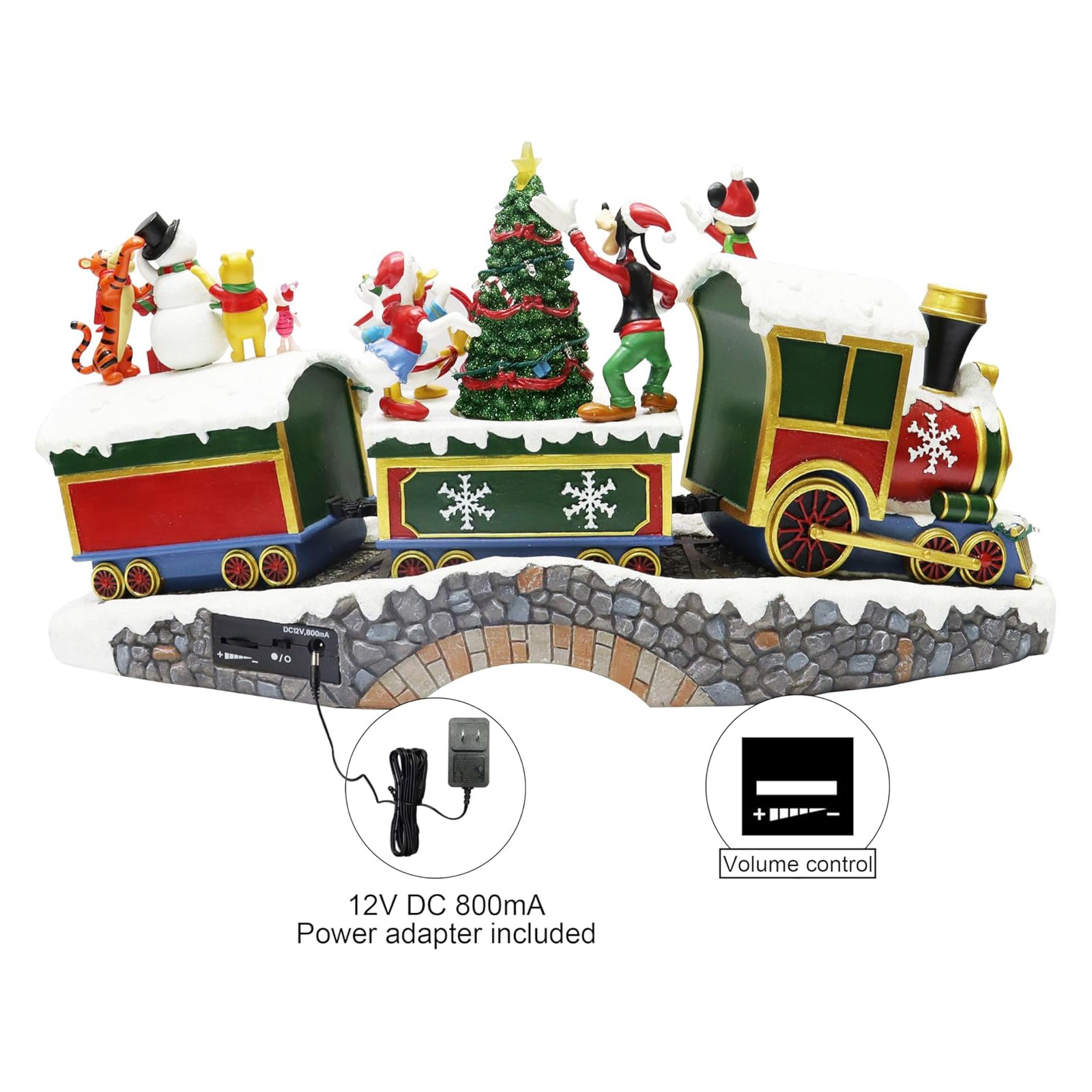 Disney Characters Christmas Train Christmas Village Animated LED Train with Music