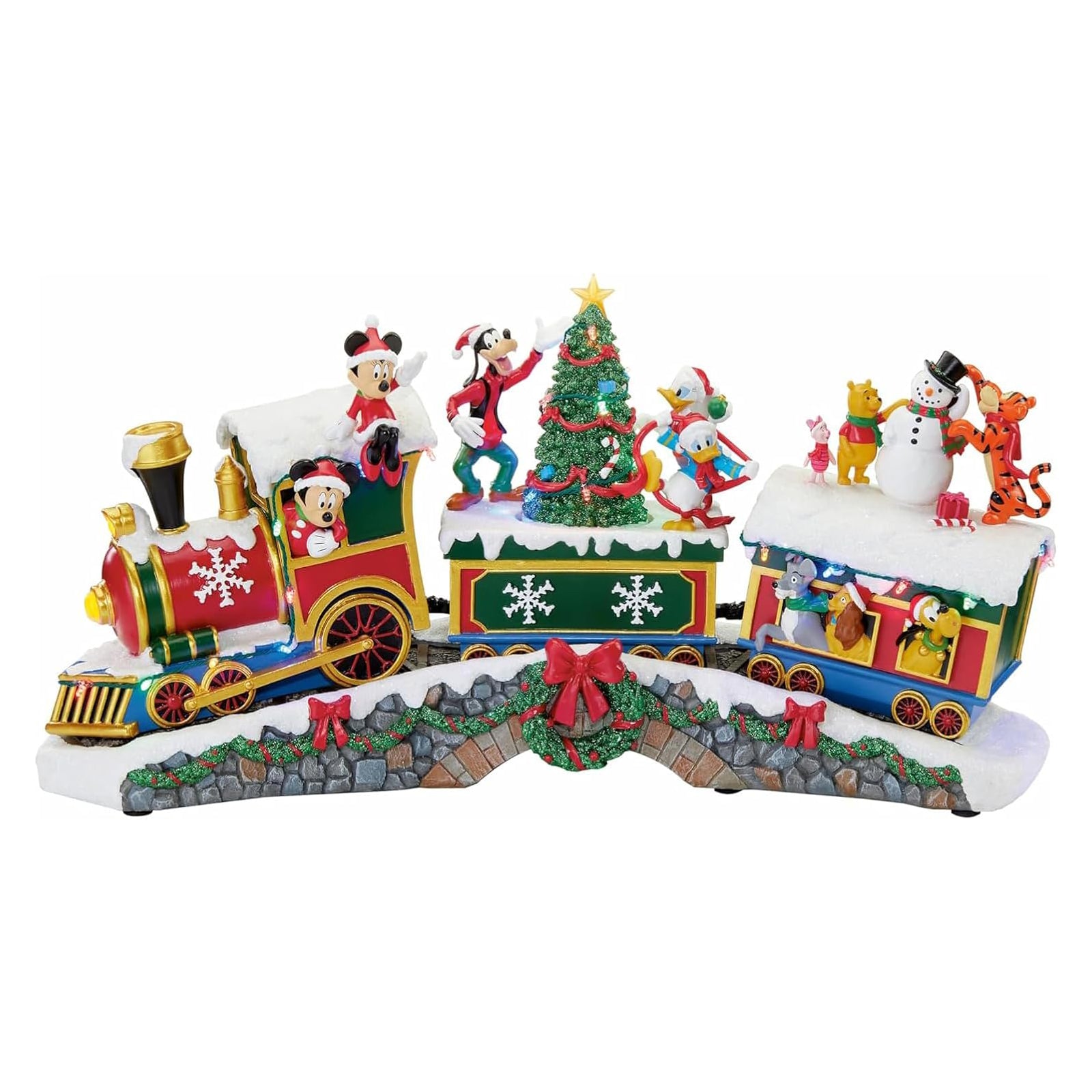 Disney Characters Christmas Train Christmas Village Animated LED Train with Music