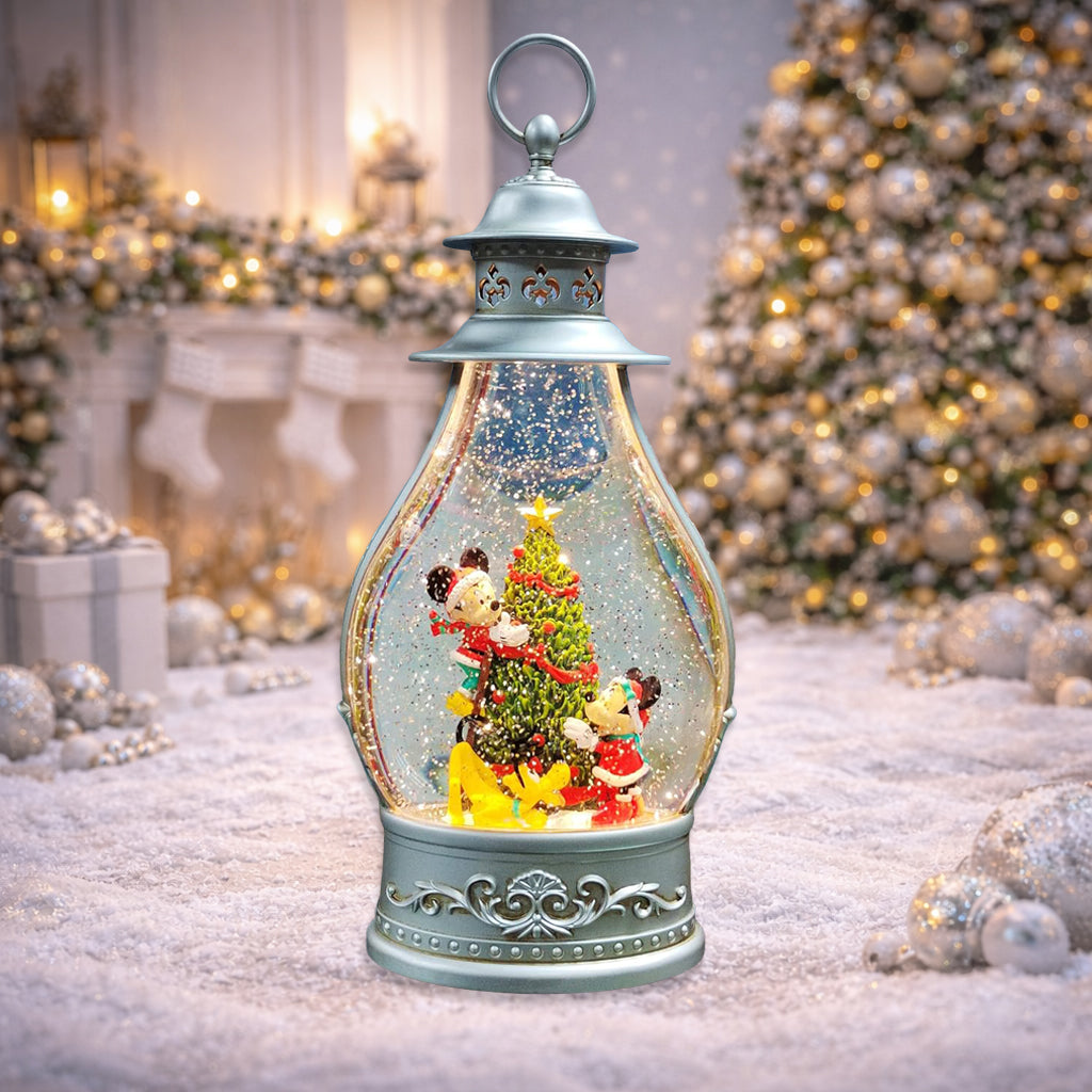 Disney Christmas Snow Globe Lantern with Mickey Minnie