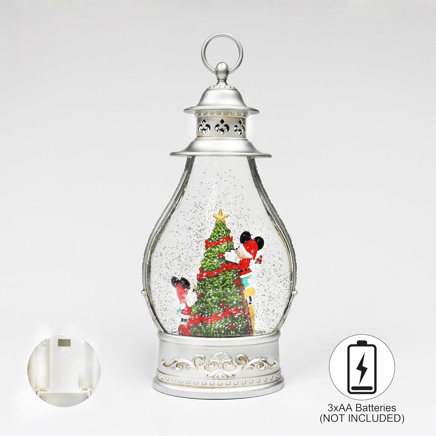 Disney Christmas Snow Globe Lantern with Mickey Minnie