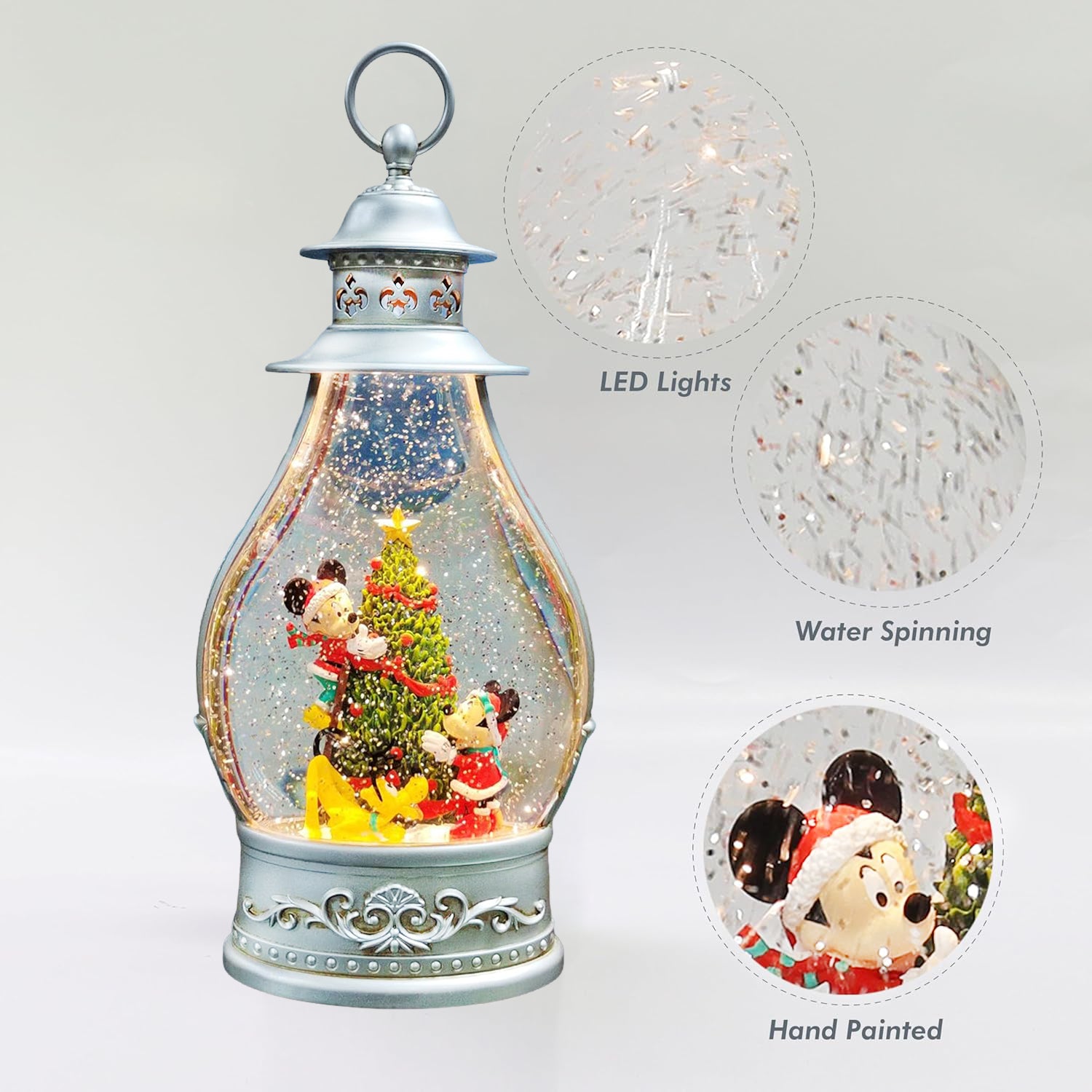 Disney Christmas Snow Globe Lantern with Mickey Minnie