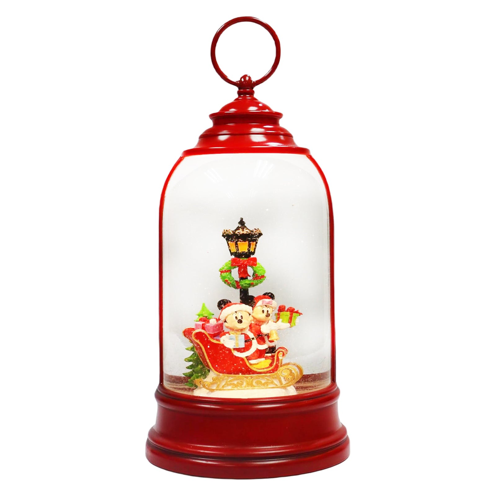 Disney Mickey Minnie Water Spinning Lantern LED Lighted Glitter Lamp Snow Globe