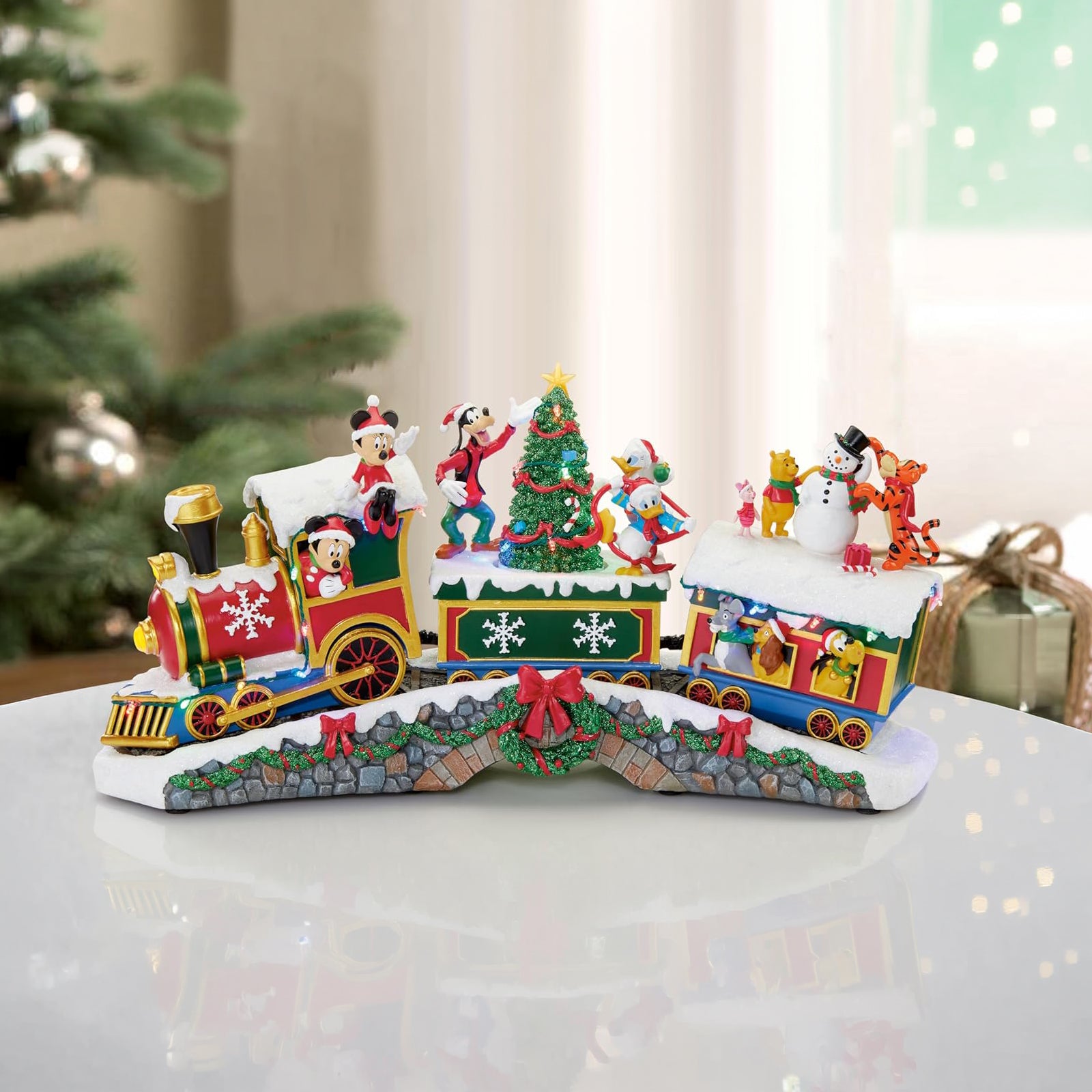Disney Characters Christmas Train Christmas Village Animated LED Train with Music