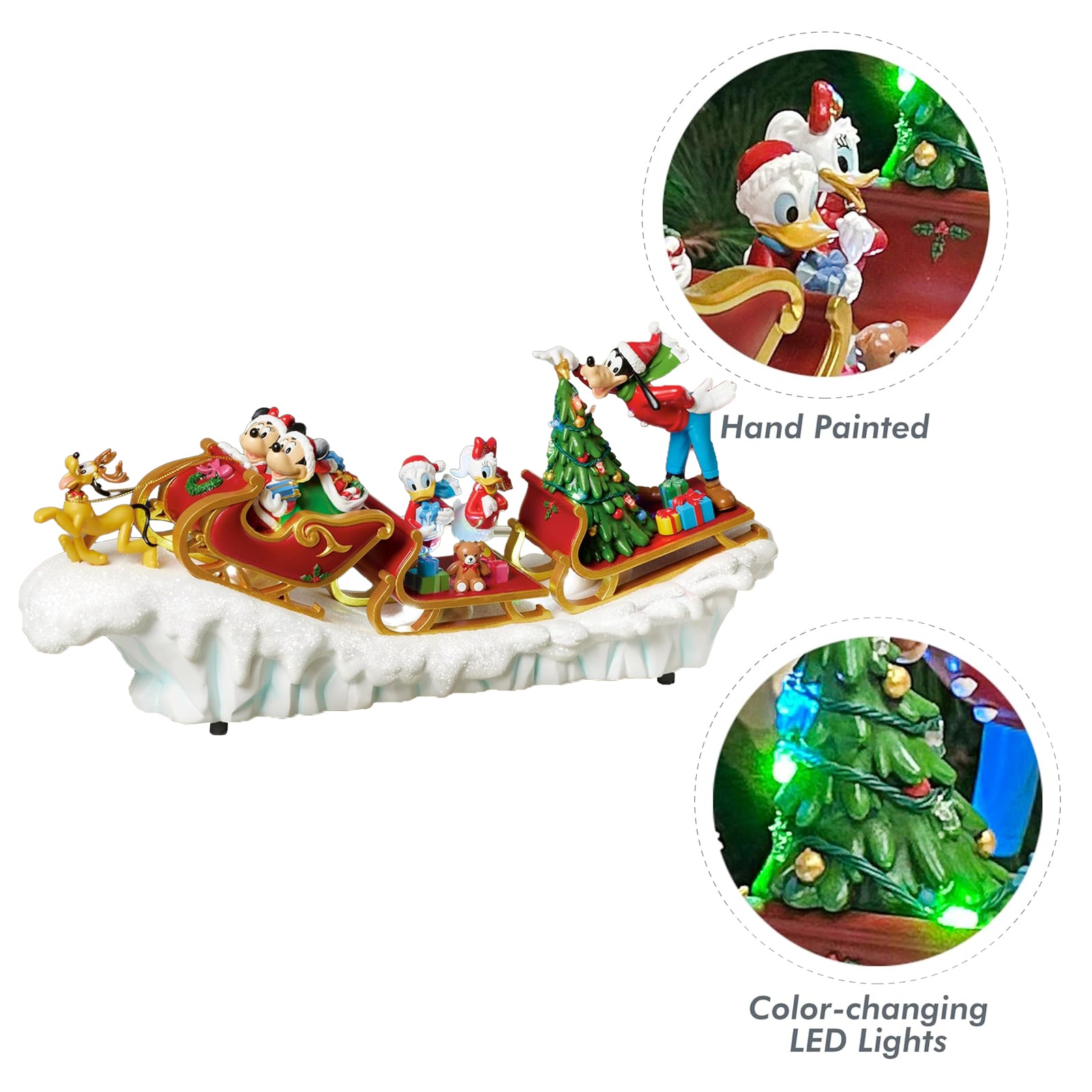 Disney Sleigh Ride Christmas Decoration 18” Hand-Painted Figurine