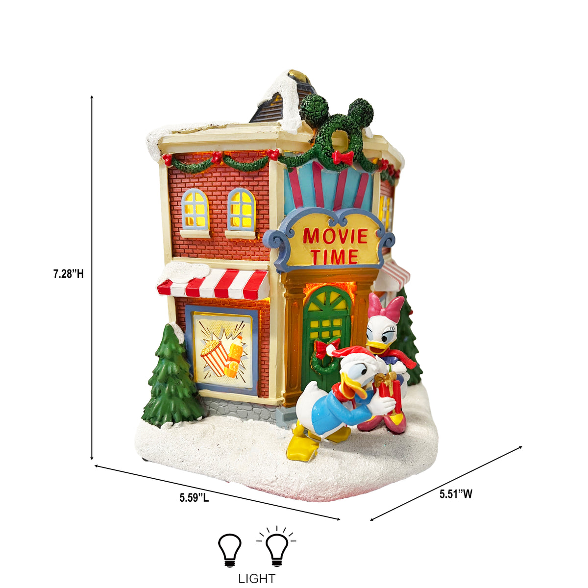 Donald Daisy Movie Time Christmas Village Lighted Holiday Decor