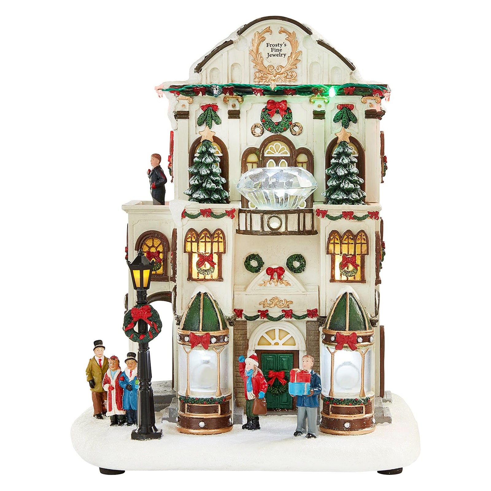 Fine Jewelry Shop Lighted Christmas Village Building with LED Lights 11”H
