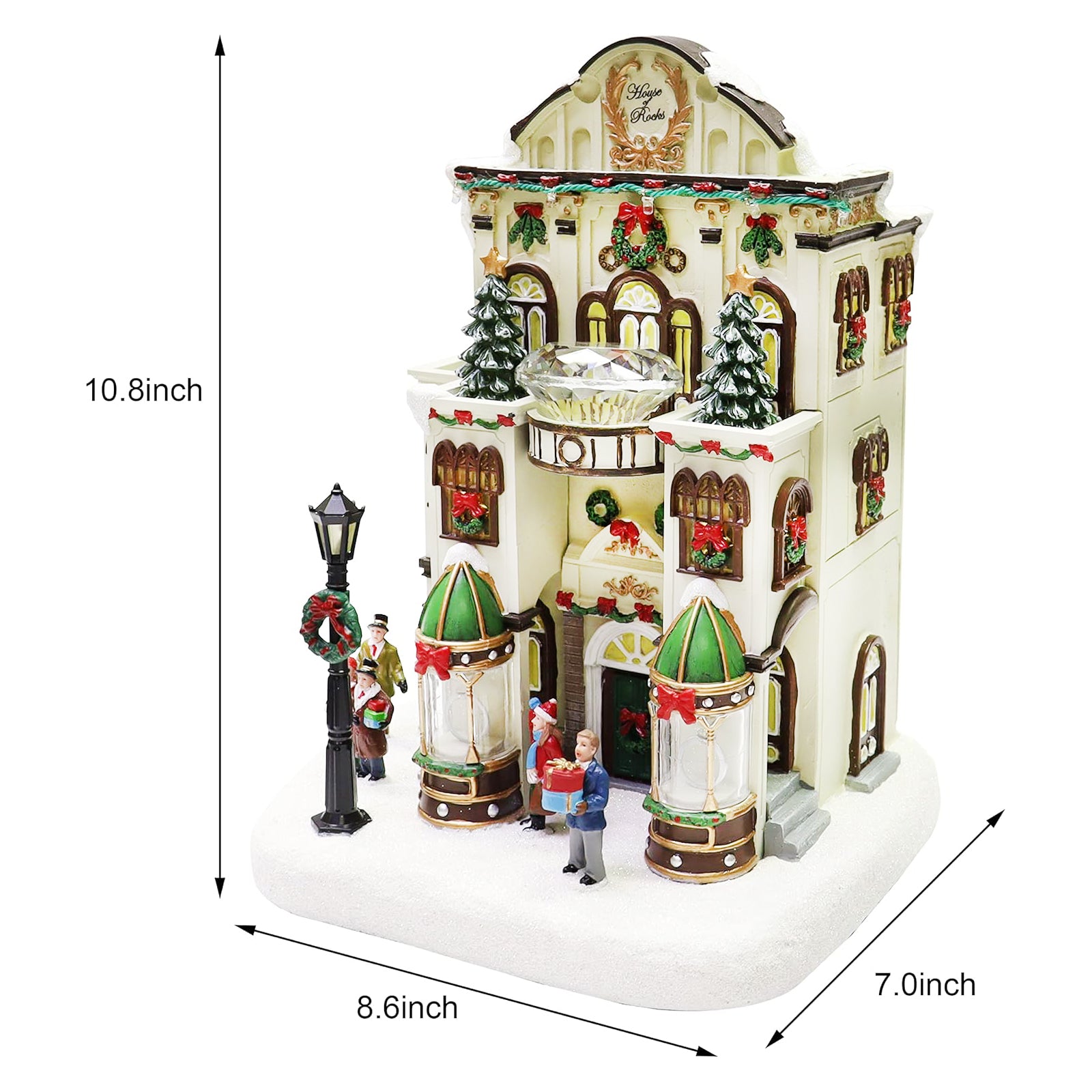 Fine Jewelry Shop Lighted Christmas Village Building with LED Lights 11”H