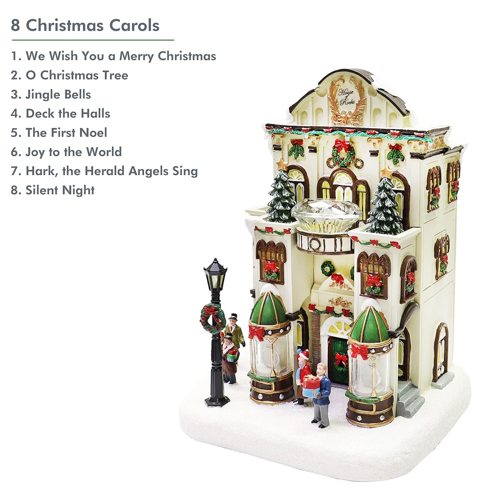 Fine Jewelry Shop Lighted Christmas Village Building with LED Lights 11”H