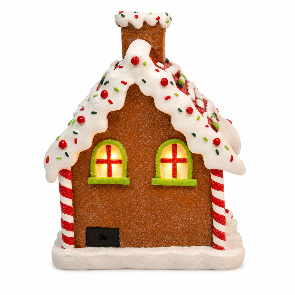 Light Up Gingerbread House 8.7”H Handcrafted Polyresin LED Christmas Decoration