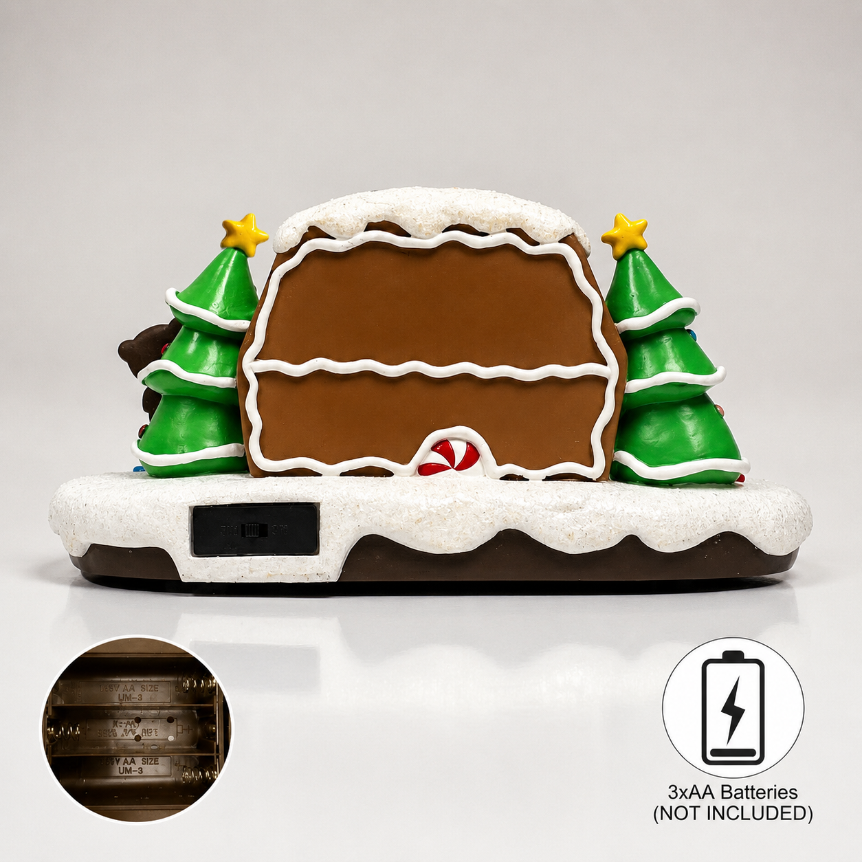Christmas Gingerbread House Lighted Hand-Painted Resin Holiday House