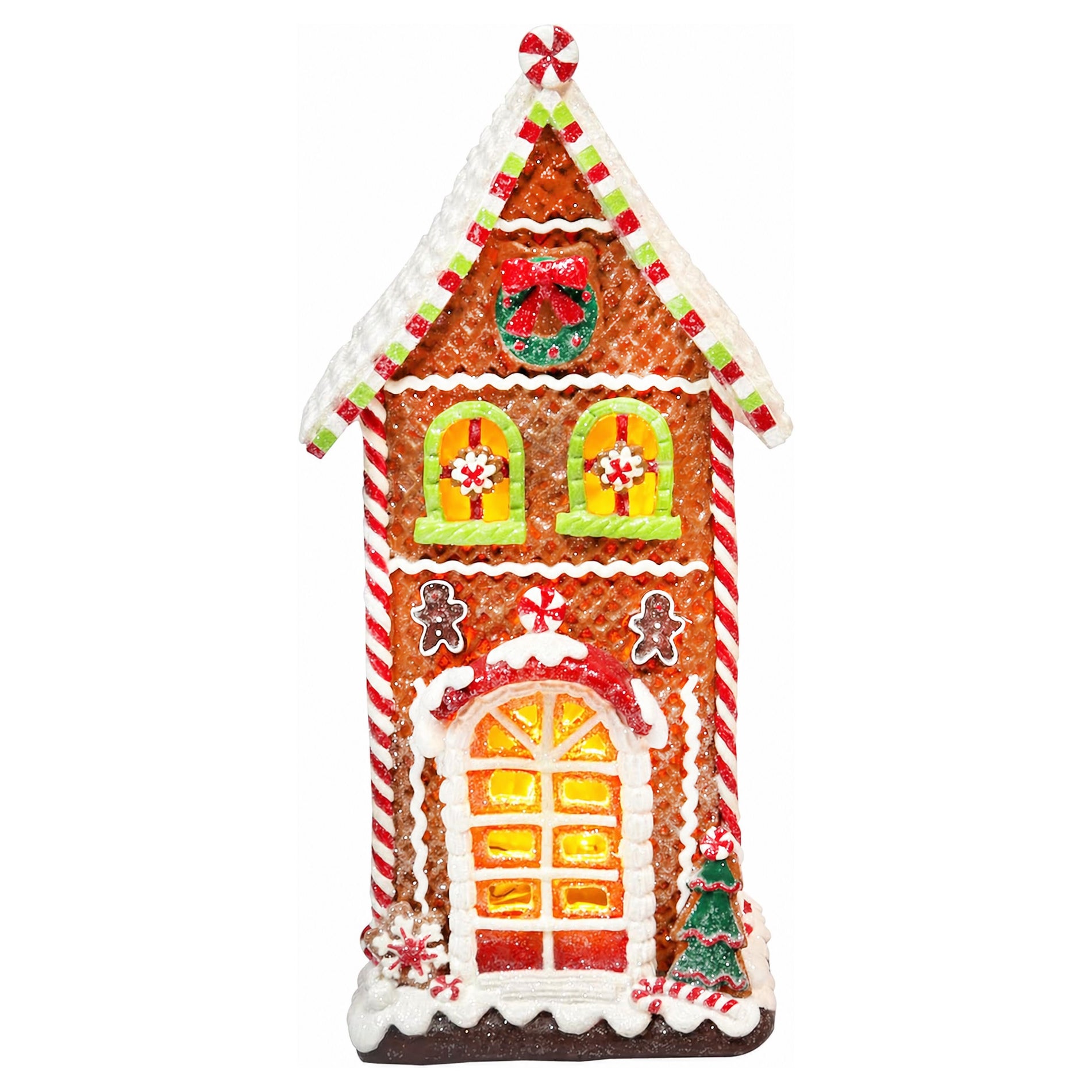 Gingerbread Village House LED Light Up Christmas Decoration 12.9” Handcrafted Holiday Decor