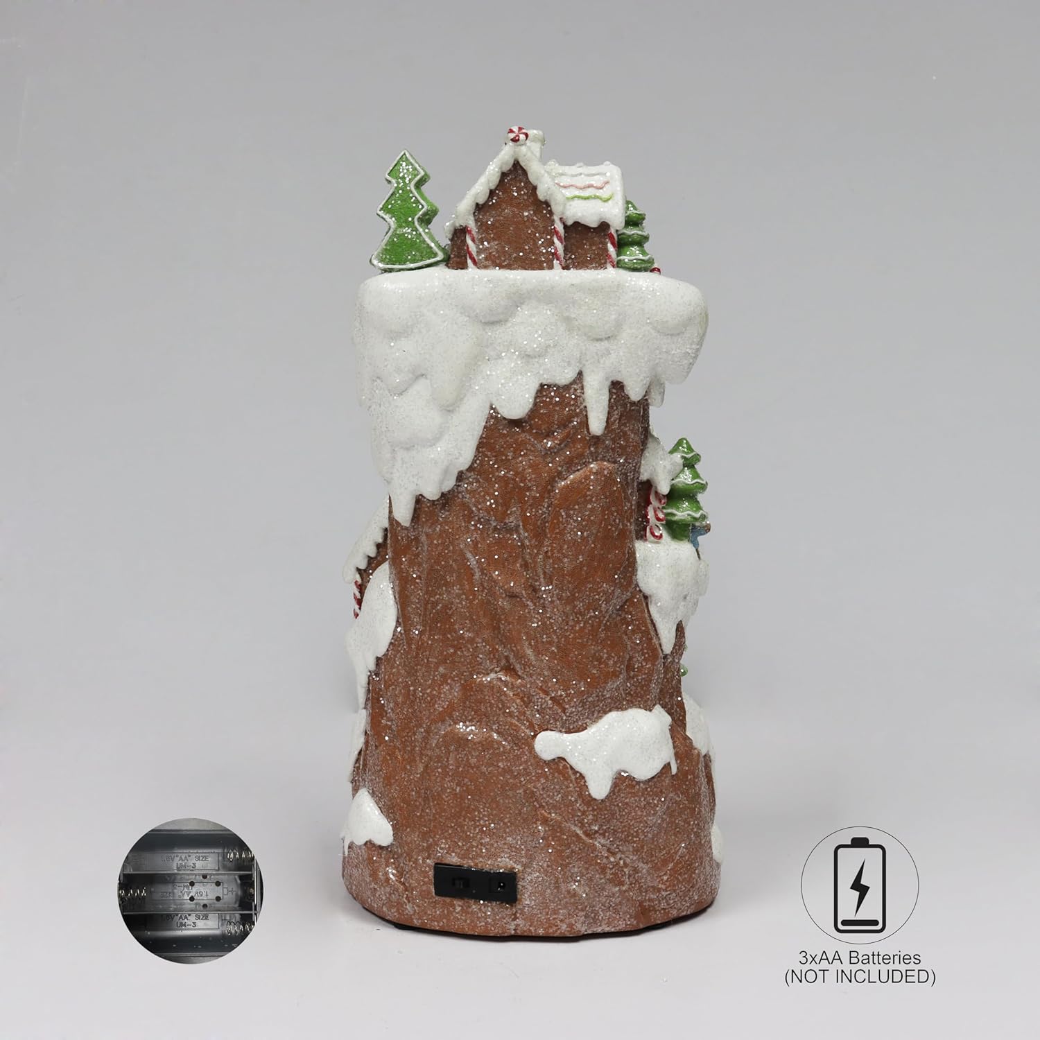 Gingerbread Village Multi-Tiered Mountain 15.75”H LED Lighted Christmas Scene Music Handcrafted