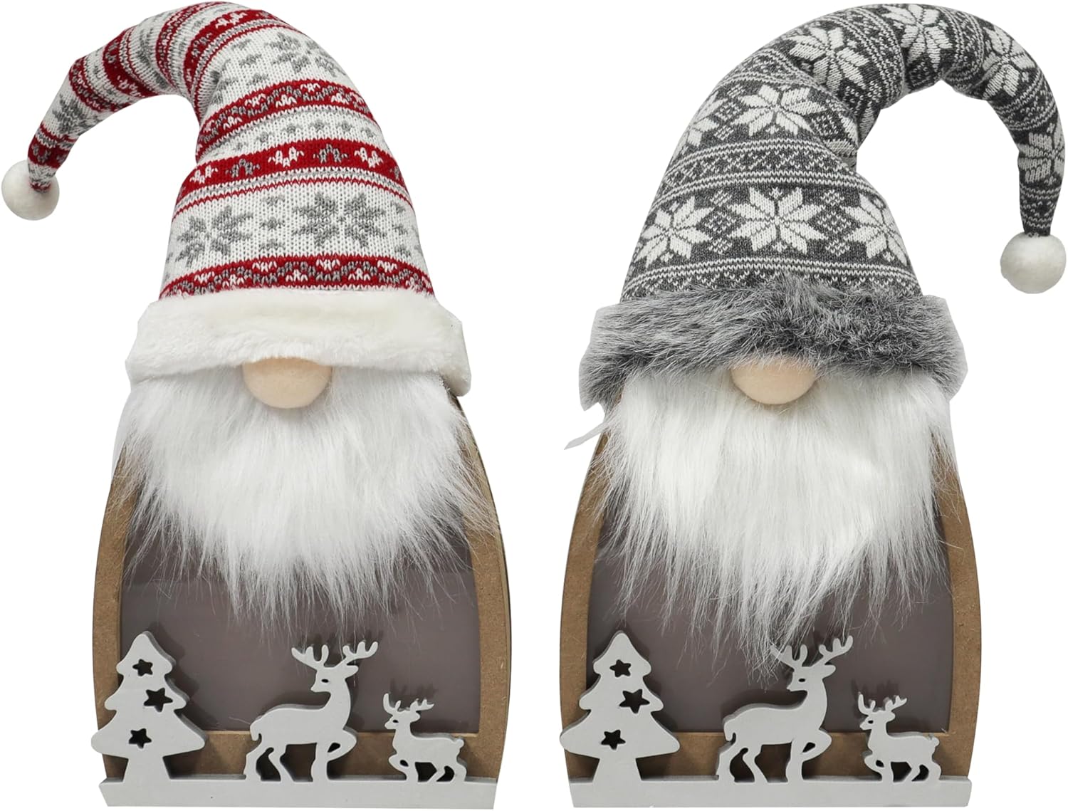 Polyester Gnomes with LED Light up Battery Operate Battery Included 2 Packs