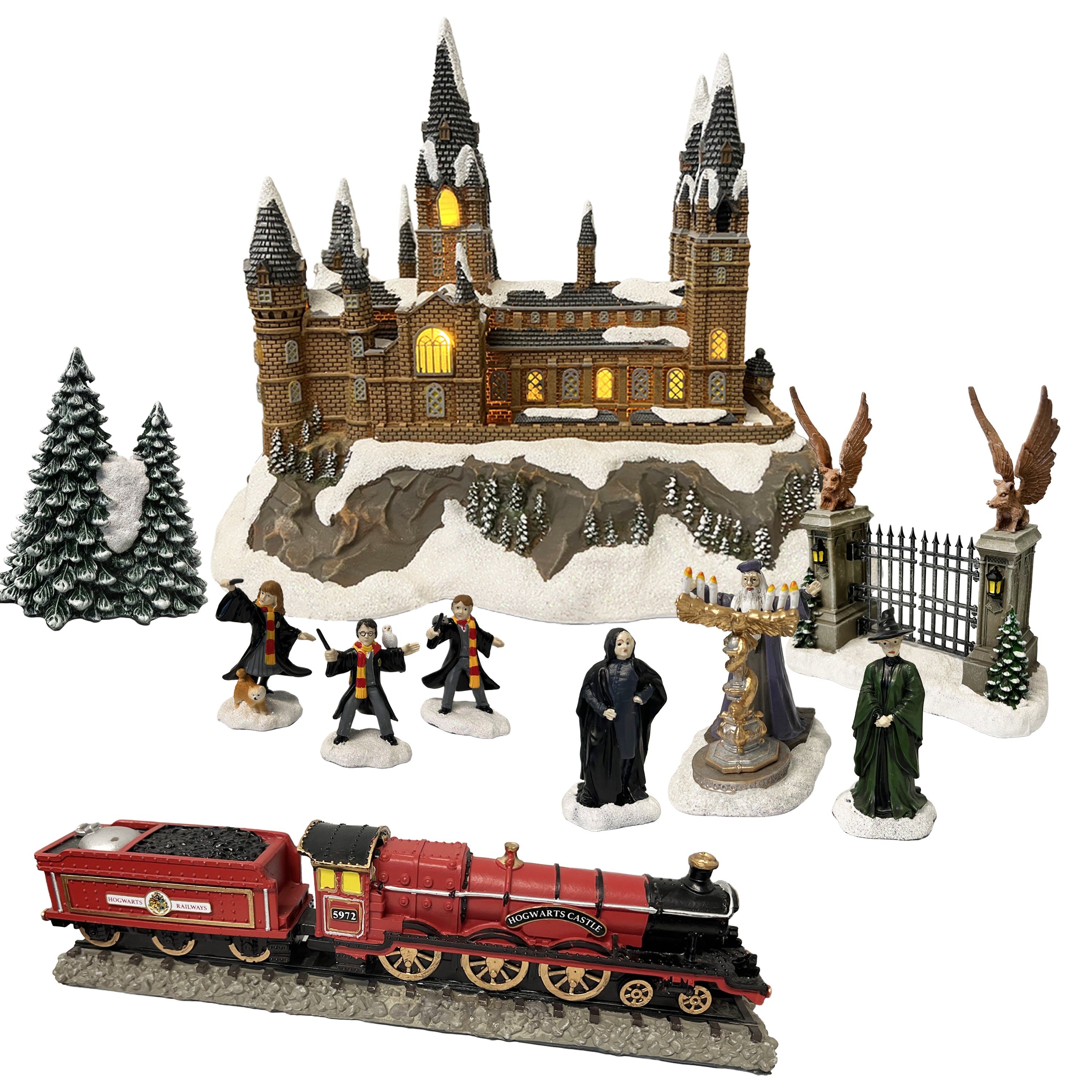 Harry Potter Hogwarts Castle Holiday Village Set 10 Pieces