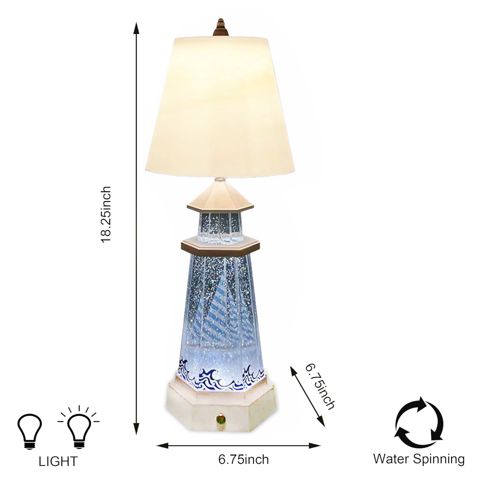 Lamp with Glitter Water Globe Dual Power Snow Globe Light