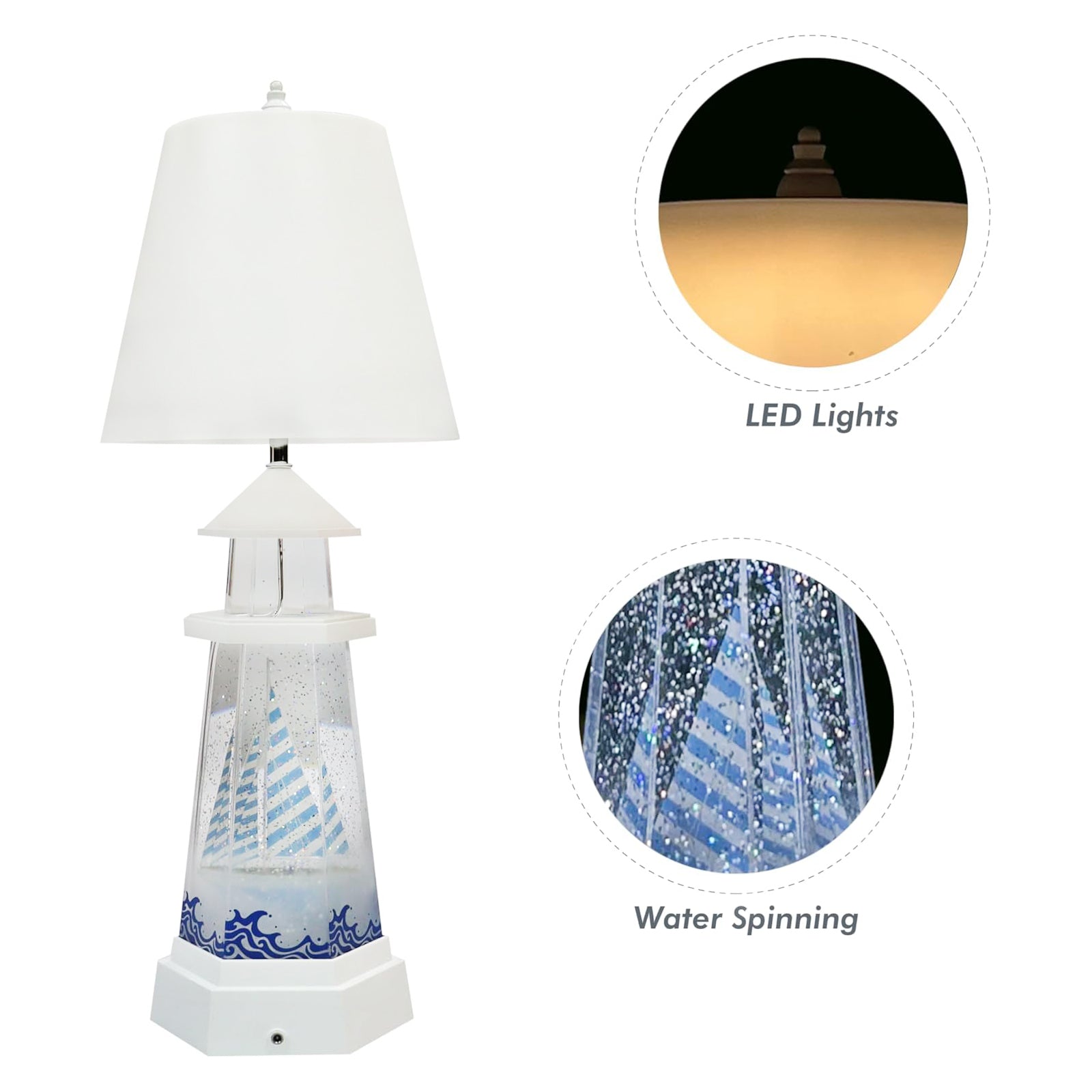 Lamp with Glitter Water Globe Dual Power Snow Globe Light