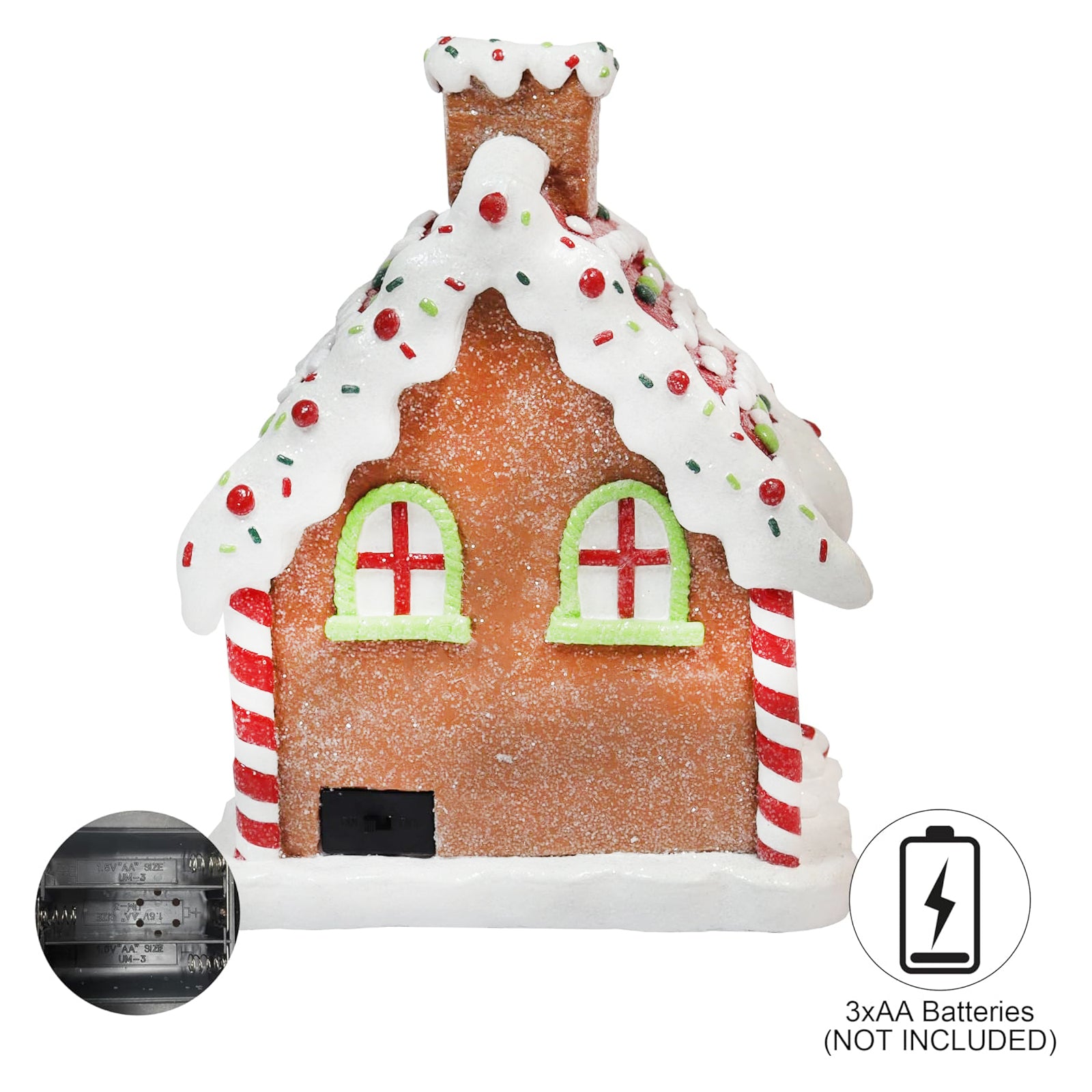 Light Up Gingerbread House 8.7”H Handcrafted Polyresin LED Christmas Decoration
