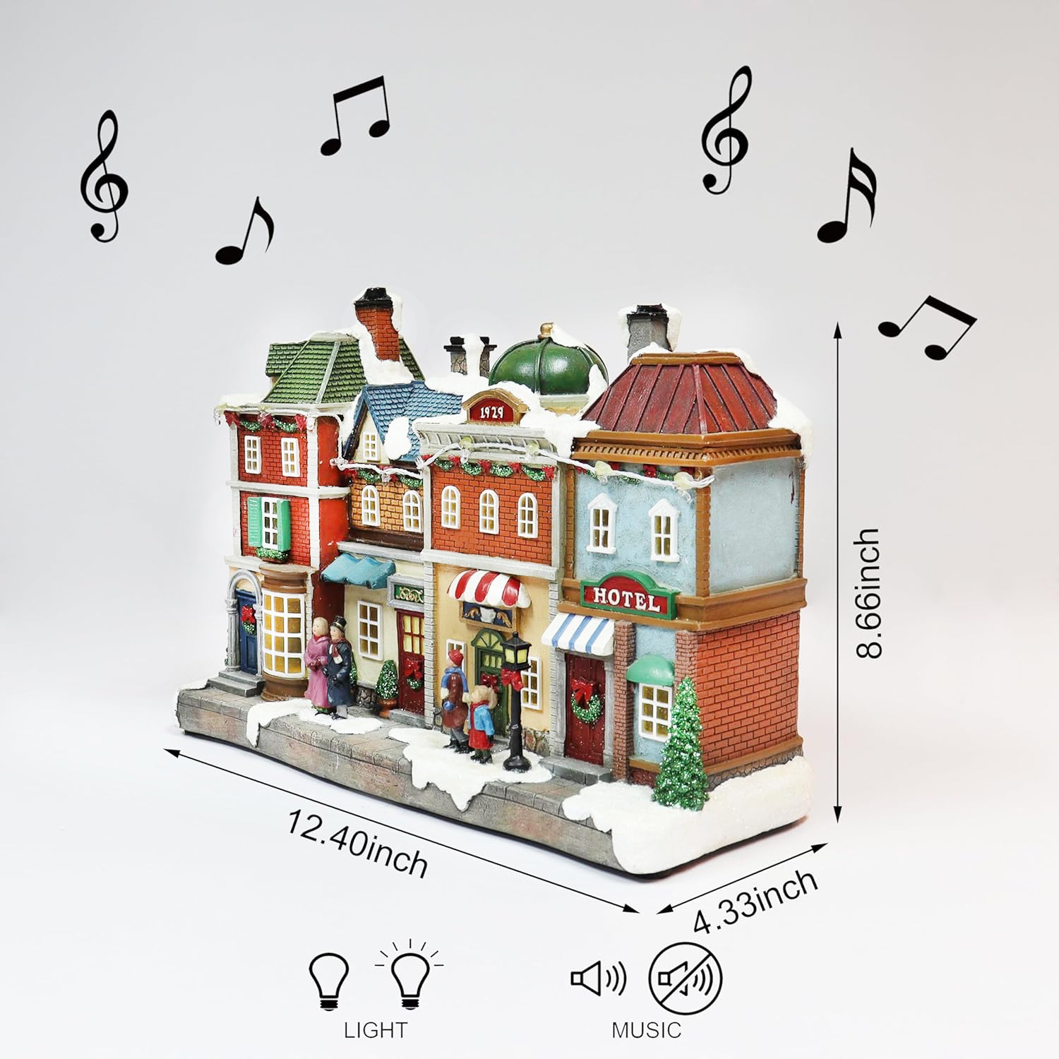Lighted Christmas Village Street Scene 1929 Townhouse LED Musical Holiday Village
