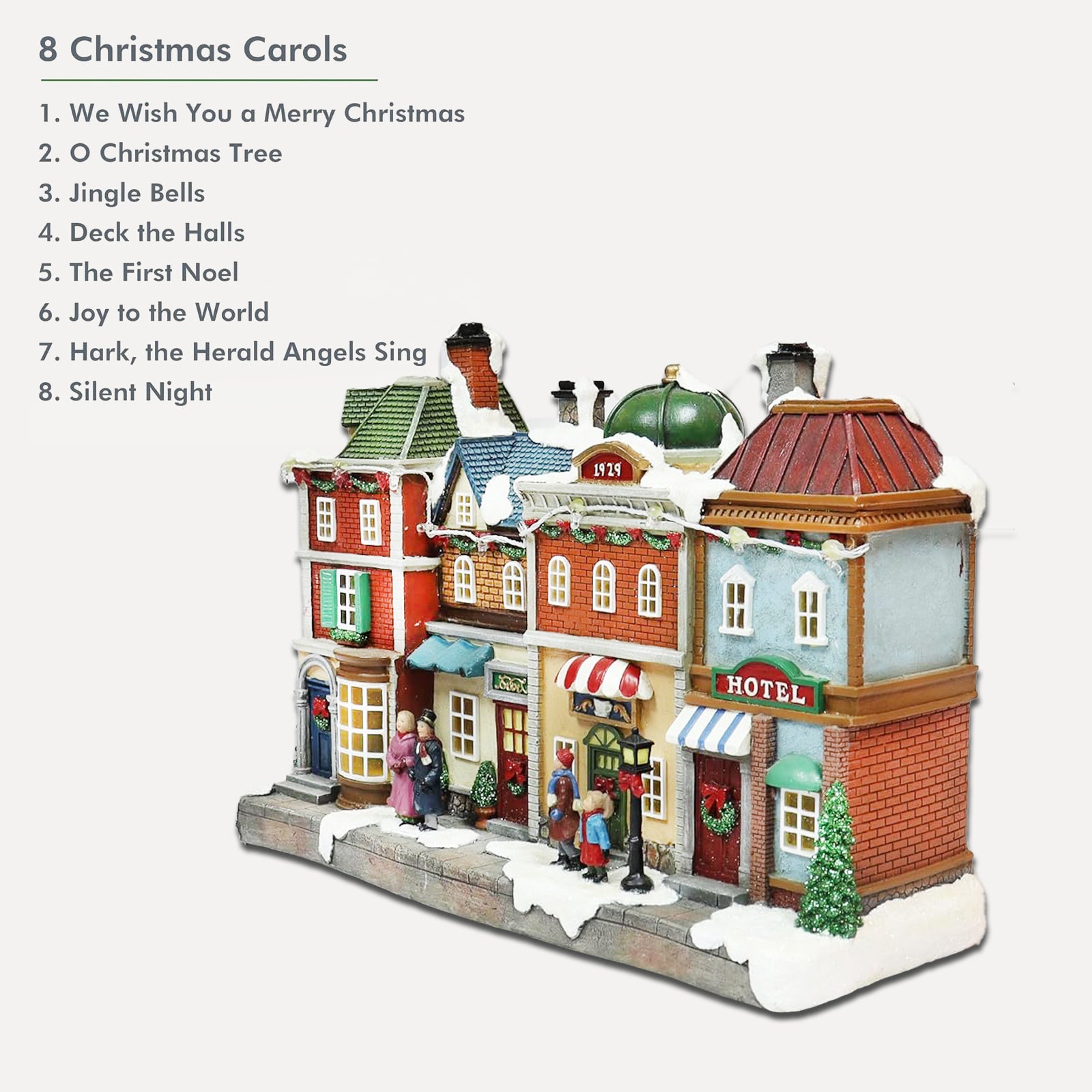 Lighted Christmas Village Street Scene 1929 Townhouse LED Musical Holiday Village