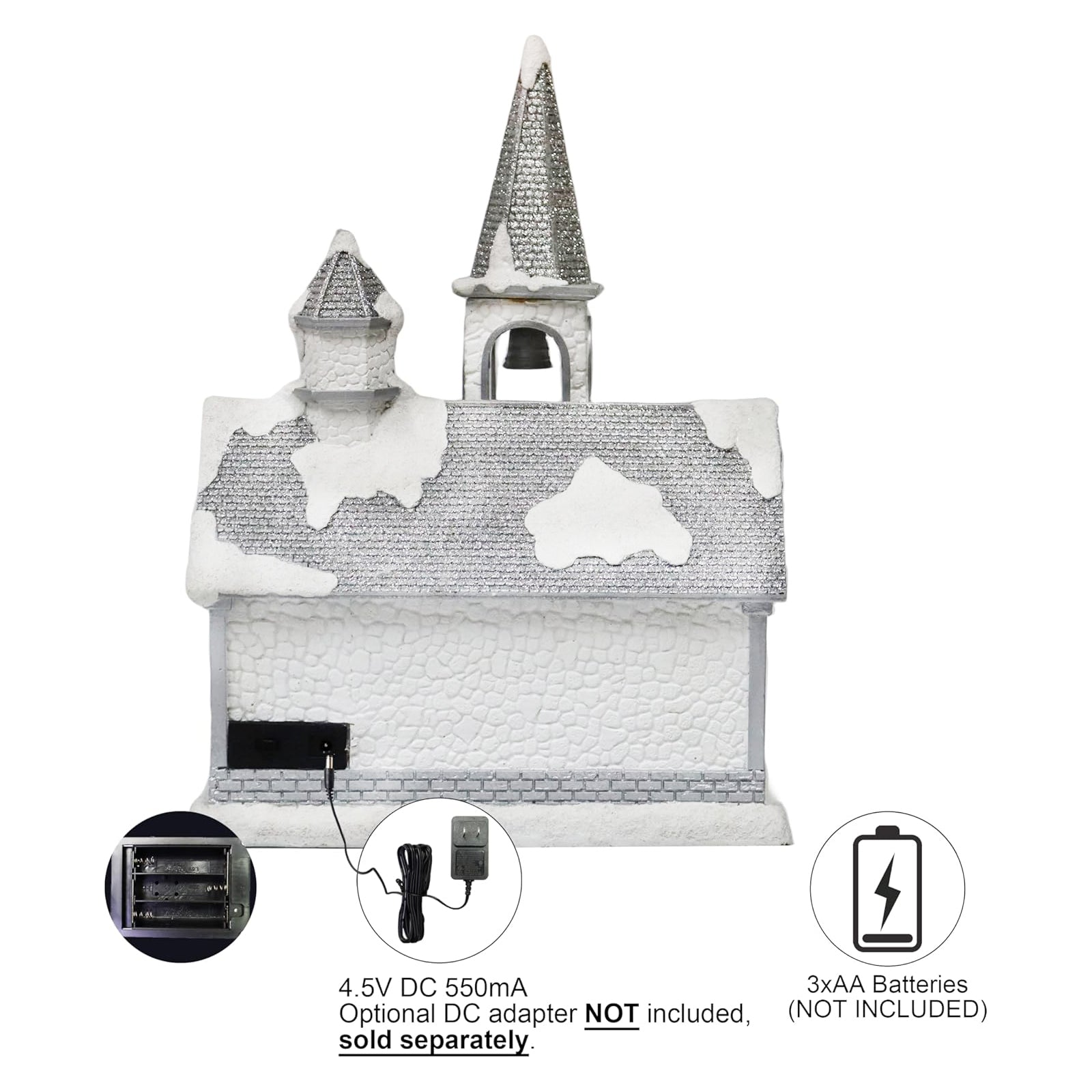 Lighted Musical Church 11.7” Christmas Village House