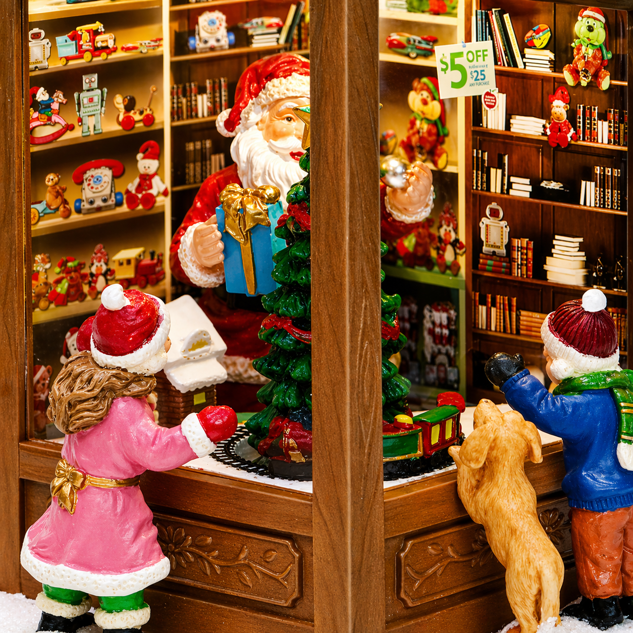 Lighted Santa’s Toy Shop Christmas Village Lights, Music & Animation Battery