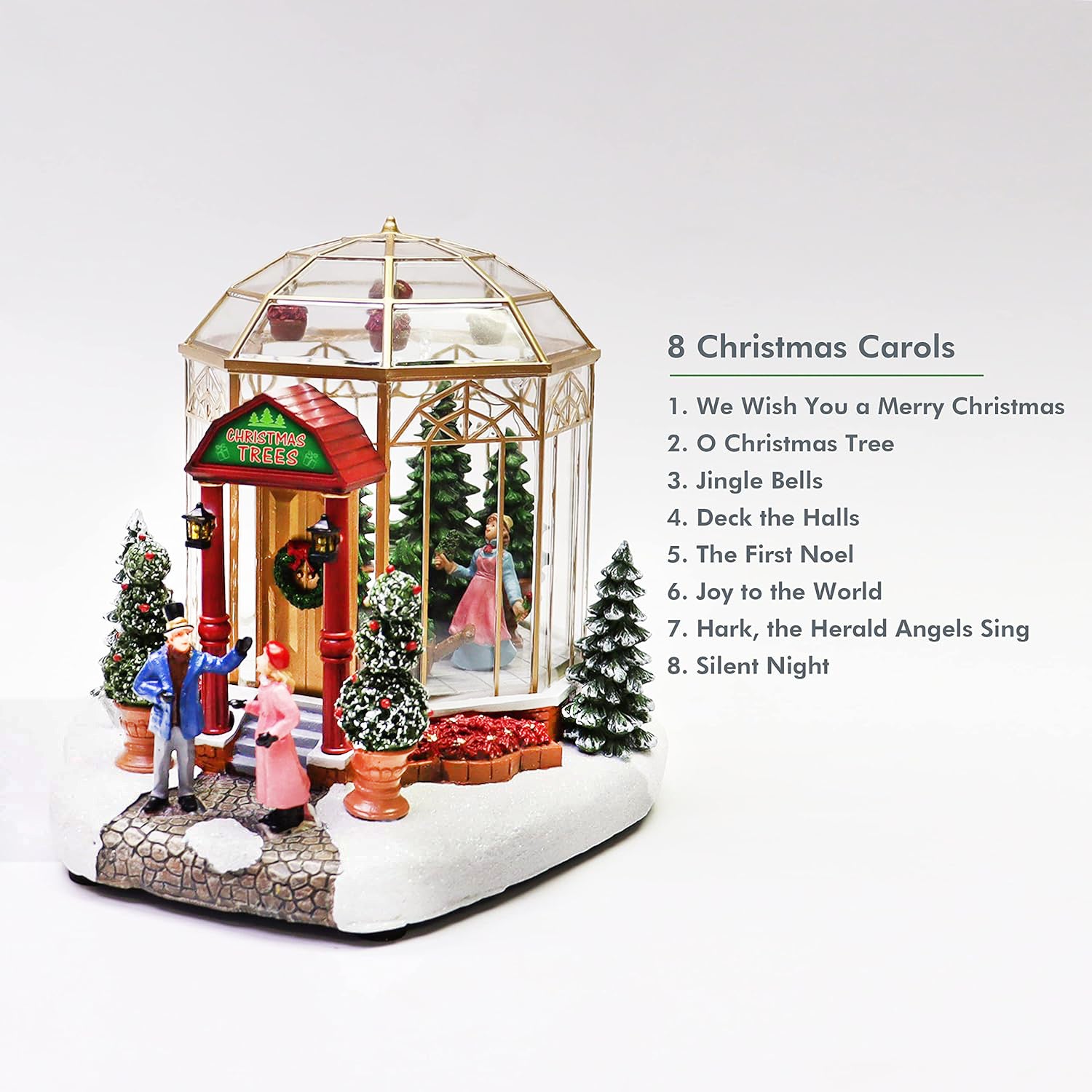 Christmas Village Lighted Tree Shop LED Musical Holiday Building