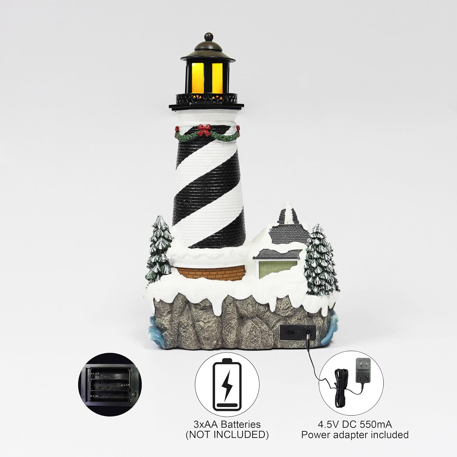 Lighthouse LED Lights, Adapter Included Christmas Village