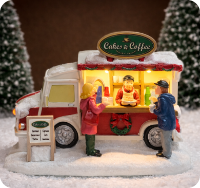 Cakes and Coffee Food Truck Lighted Street Vendor