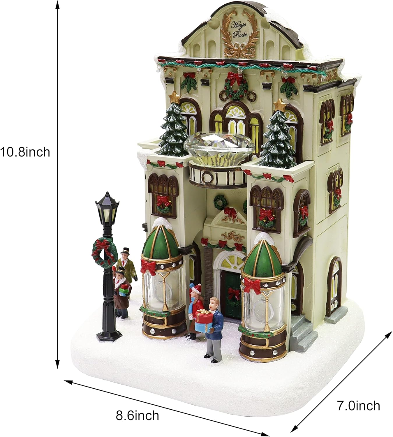 Fine Jewelry Shop Lighted Christmas Village Building with LED Lights 11”H