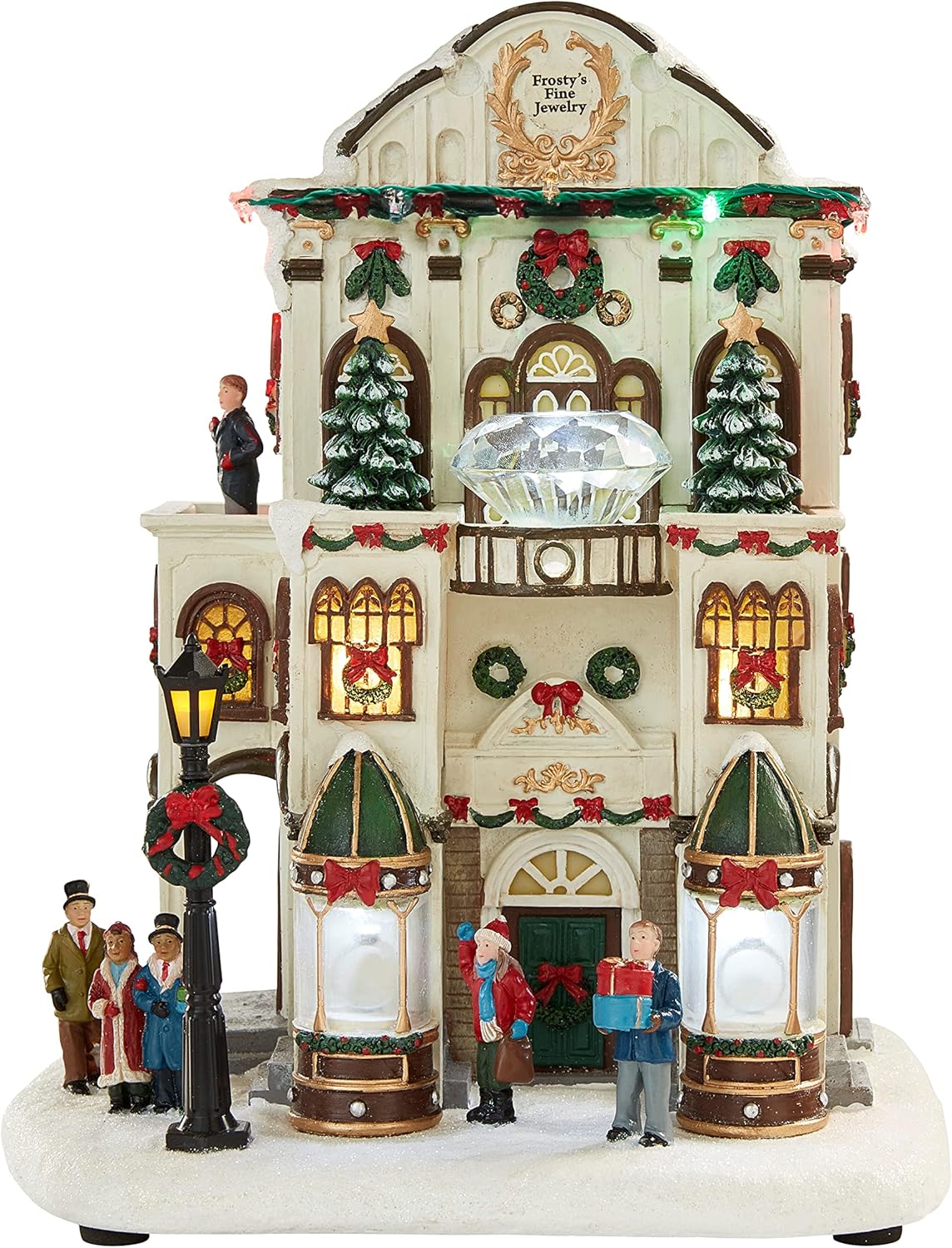 Fine Jewelry Shop Lighted Christmas Village Building with LED Lights 11”H