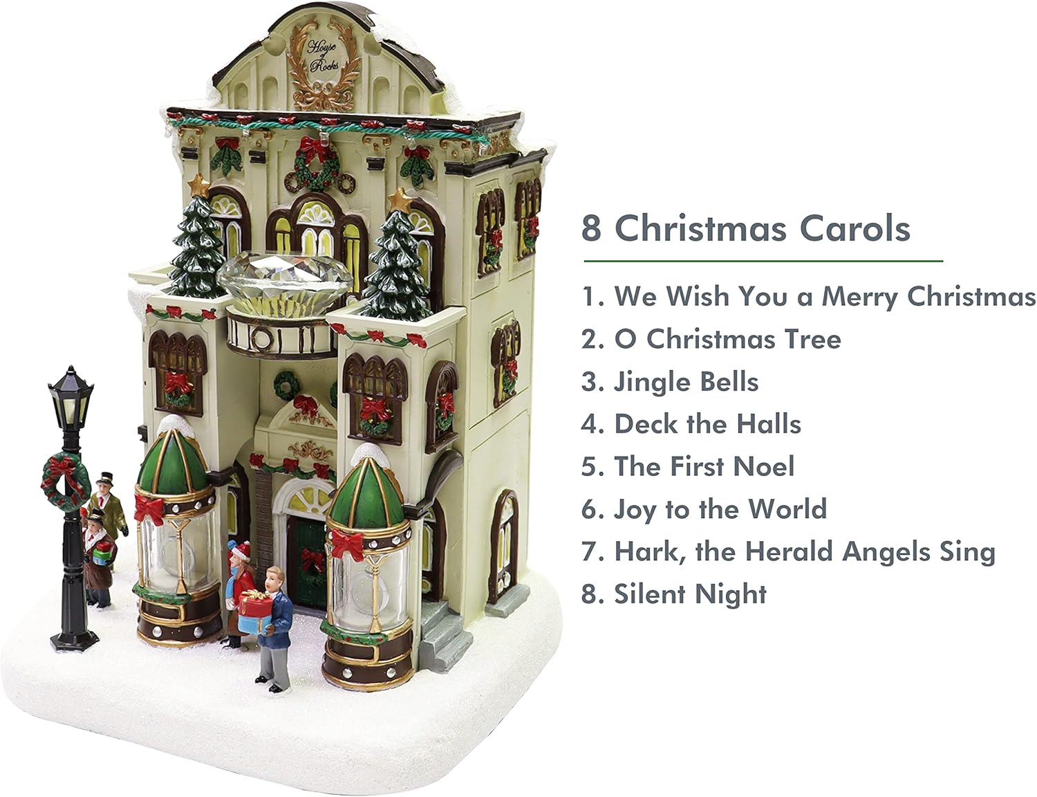 Fine Jewelry Shop Lighted Christmas Village Building with LED Lights 11”H