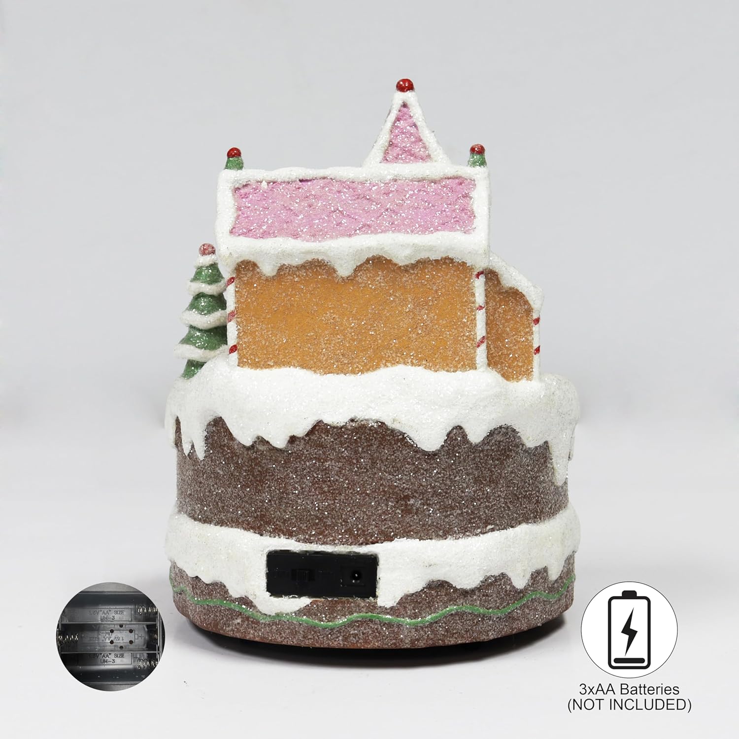 Musical Gingerbread Train Station Animated Train Christmas Village Light Up Holiday Decoration