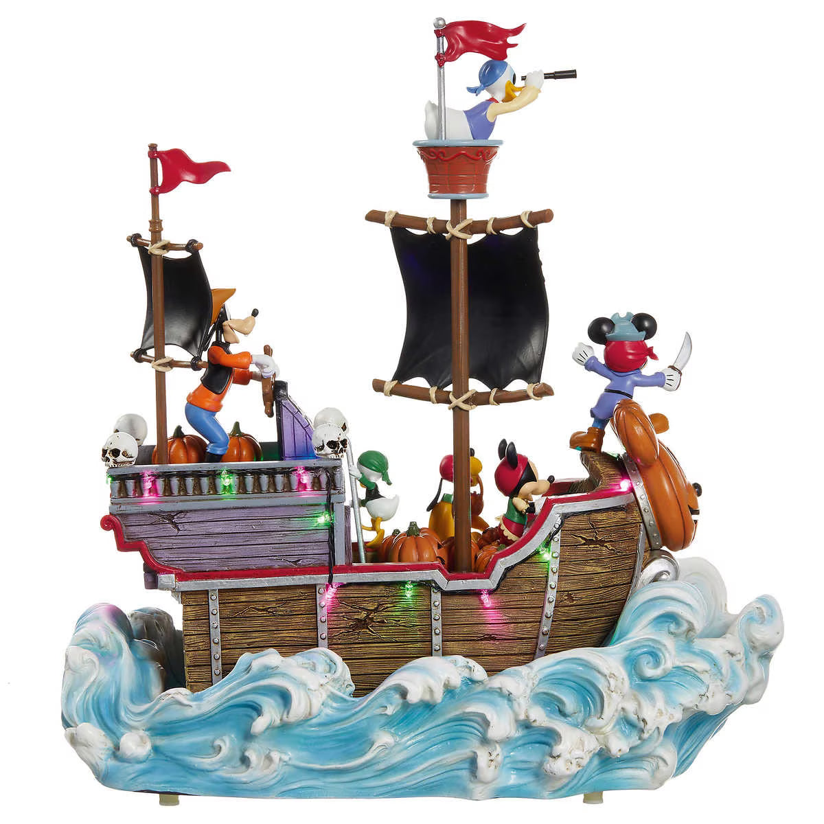 Disney Halloween Animated Pirate Ship Decor with Lights and Music