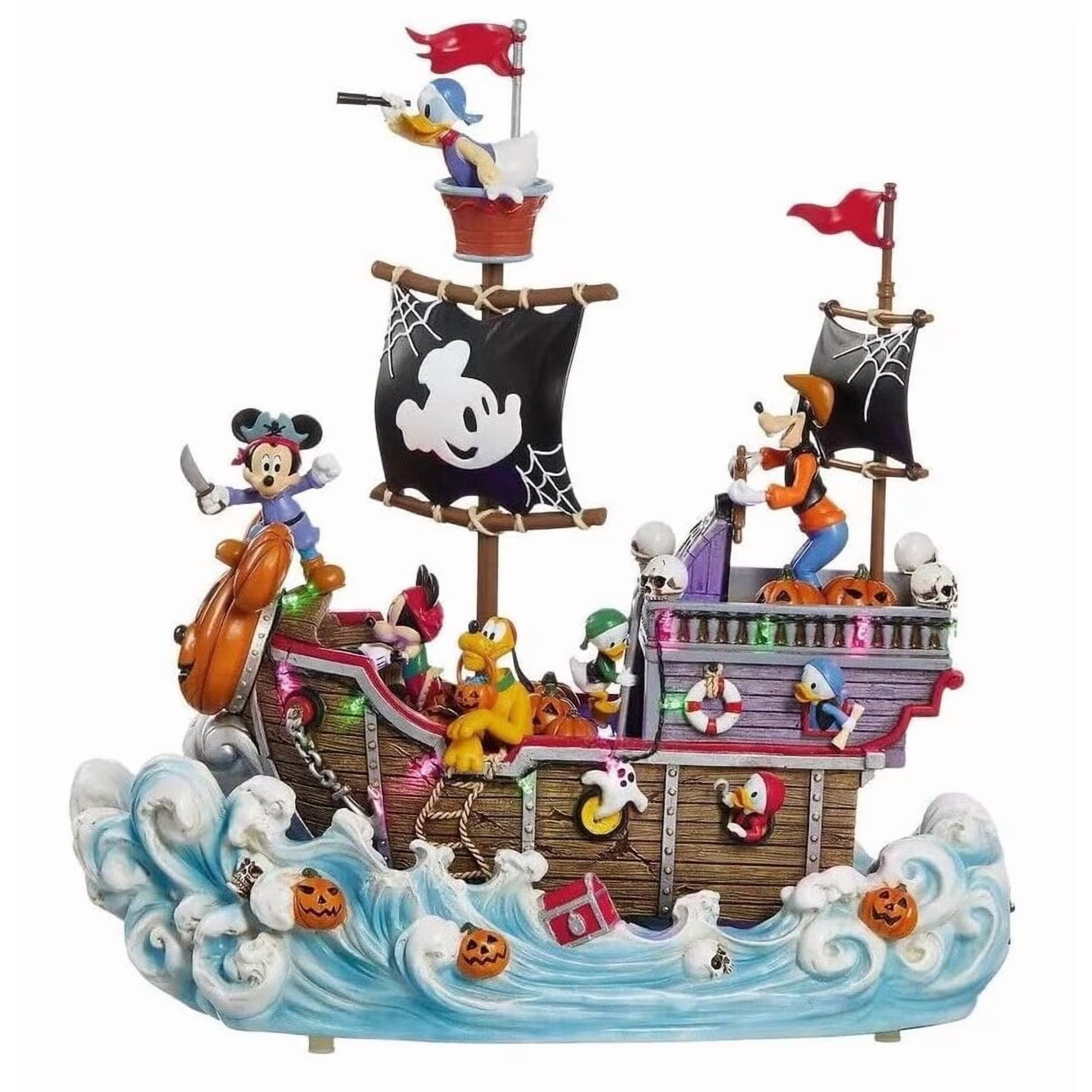 Disney Halloween Animated Pirate Ship Decor with Lights and Music