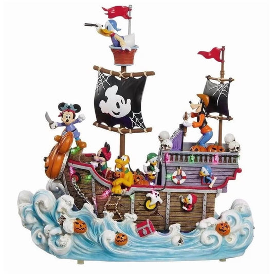 Disney Halloween Animated Pirate Ship Decor with Lights and Music