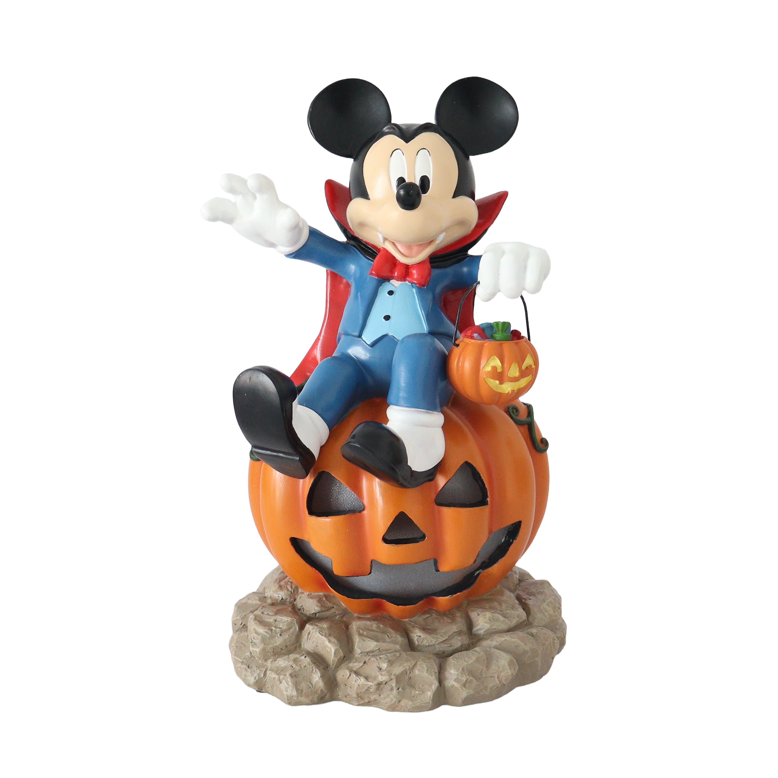 Disney Mickey Vampire Pumpkin Halloween Decor with Candy Bowl