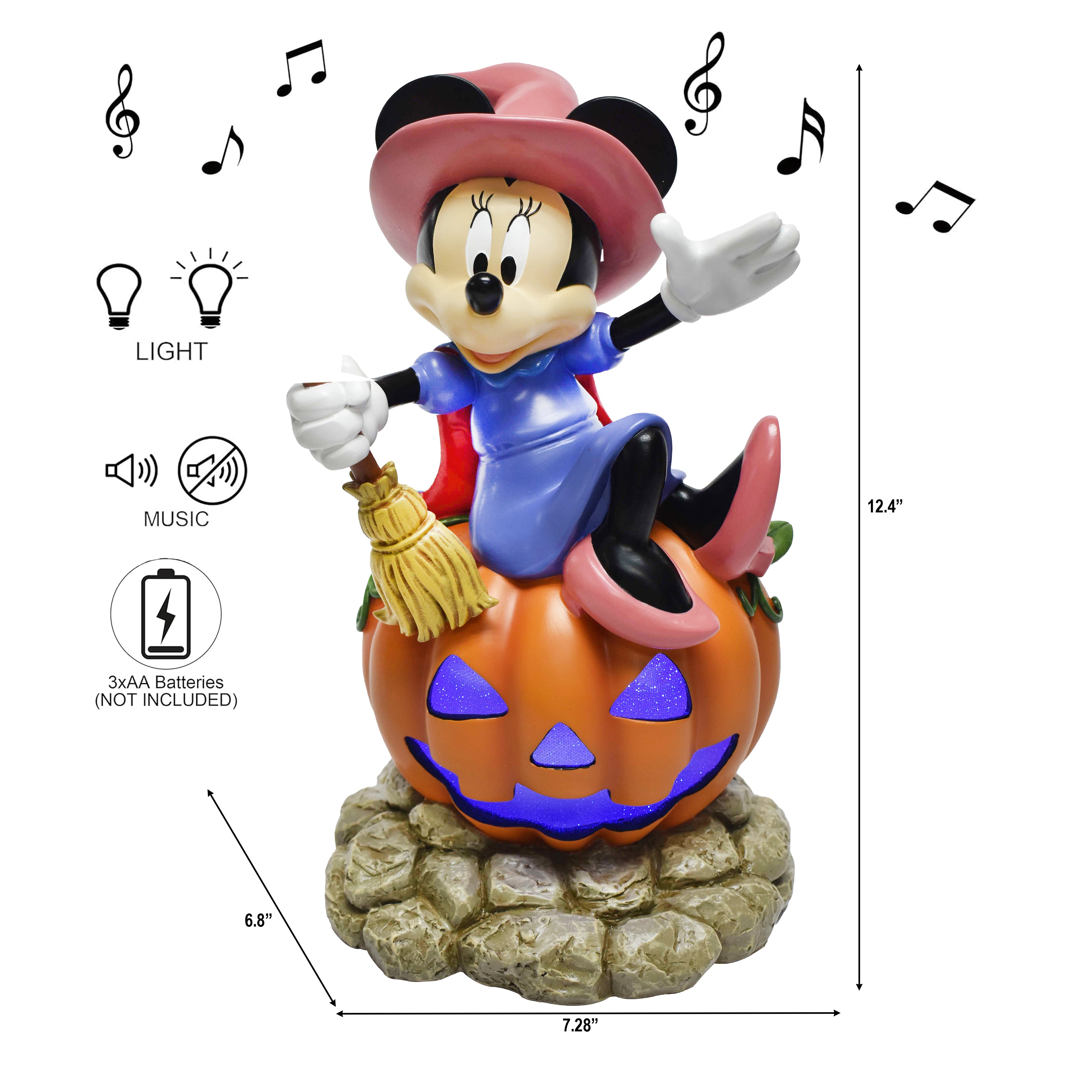 Disney Minnie Mouse Halloween Pumpkin Decoration with LED Lights
