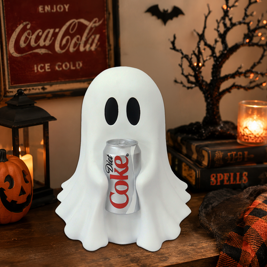 Coca-Cola Resin Ghost Statue Holding Soda Can (Diet Coke) 11.61 Inch Tall