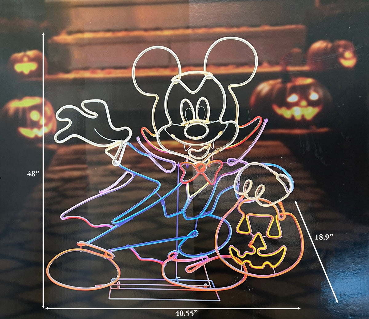 Mickey Mouse Halloween Neon LED Decoration, 48 Inch Light Up Plastic Holiday Display