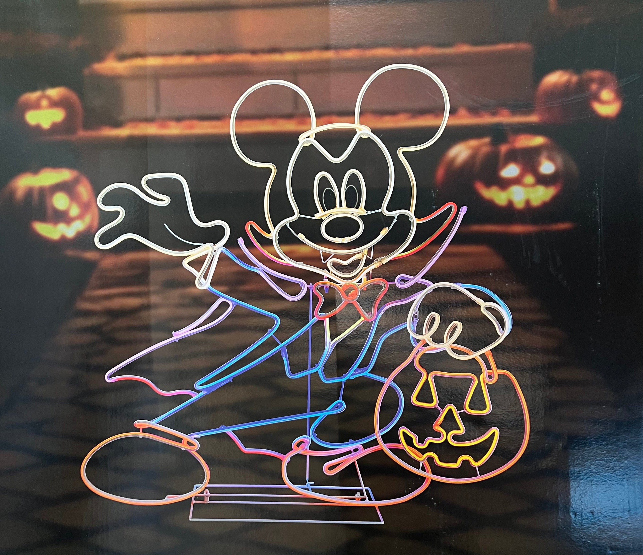 Mickey Mouse Halloween Neon LED Decoration, 48 Inch Light Up Plastic Holiday Display